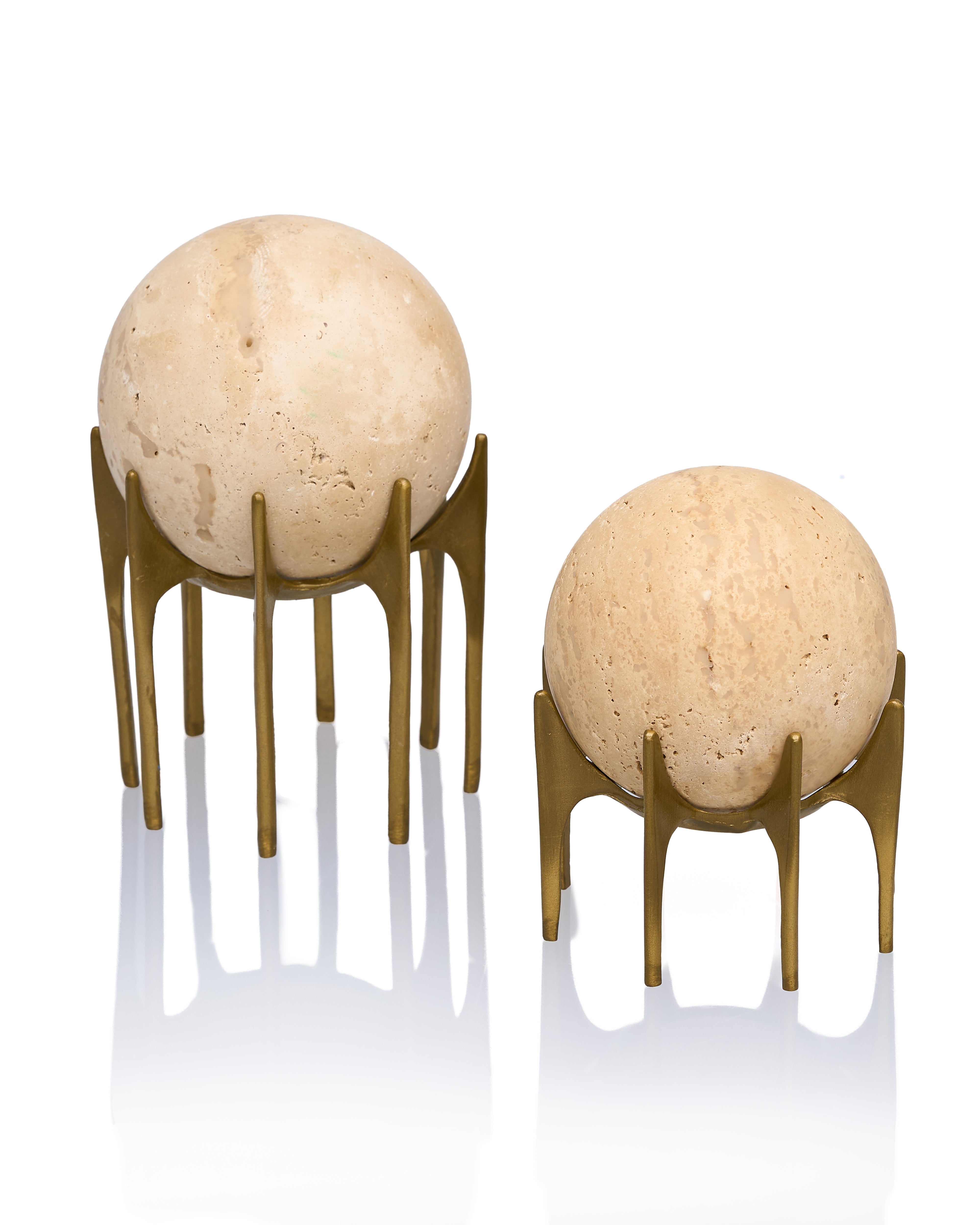 Travertine Sphere Totems