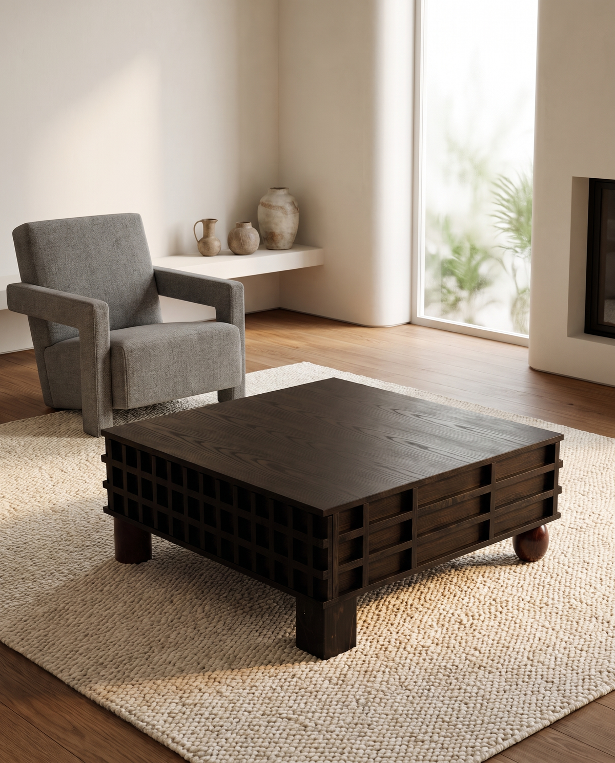 Waffle-Plinth Coffee Table