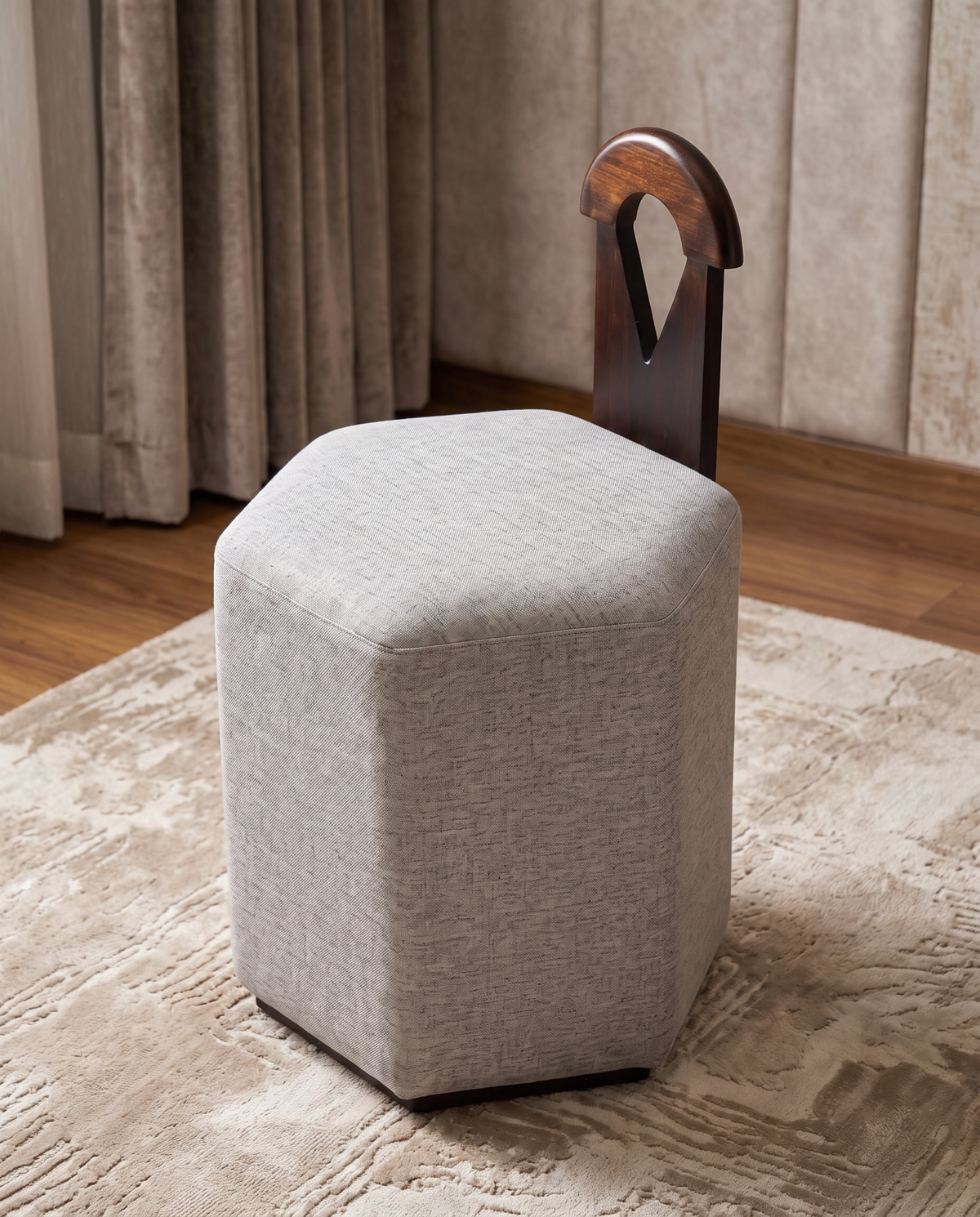 Zena Vanity Stool Grey
