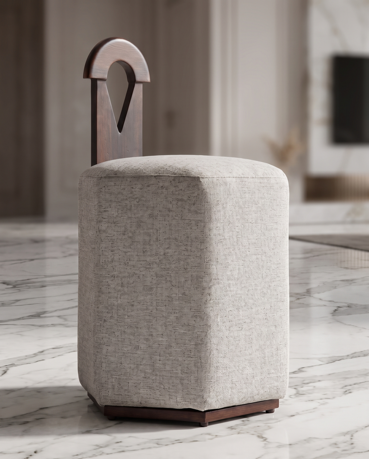 Zena Vanity Stool Grey