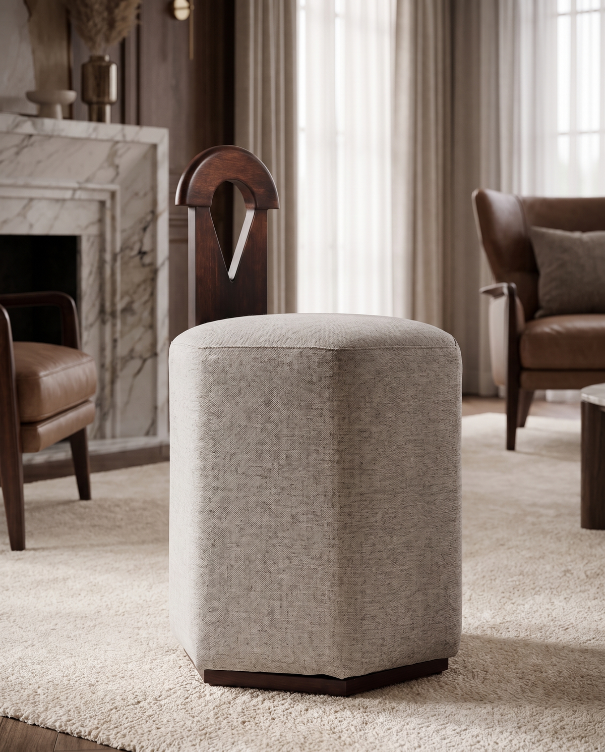 Zena Vanity Stool Grey