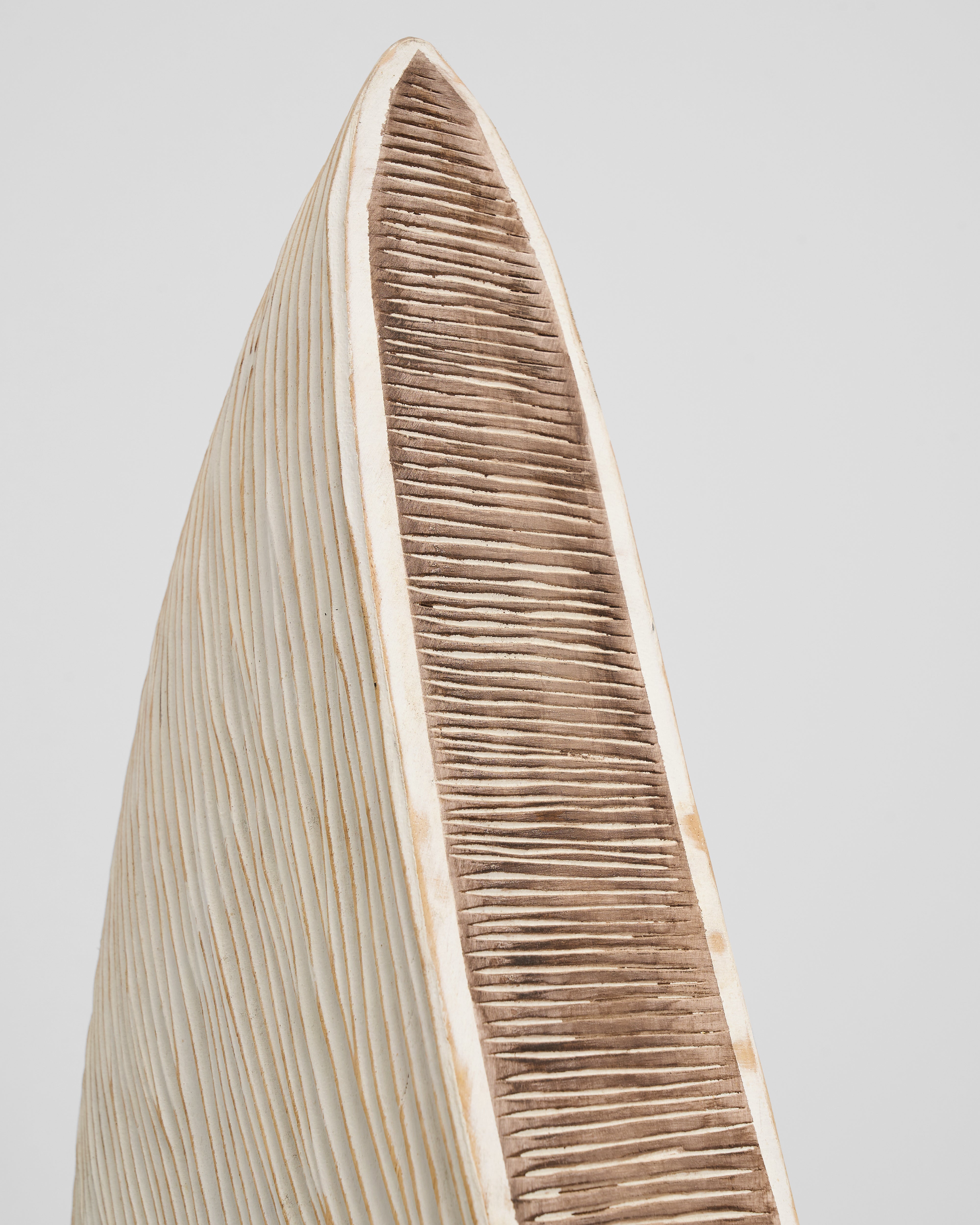 Close-up of Abstract Wave Texture Decorative Sculpture detailing textured surface and refined craftsmanship