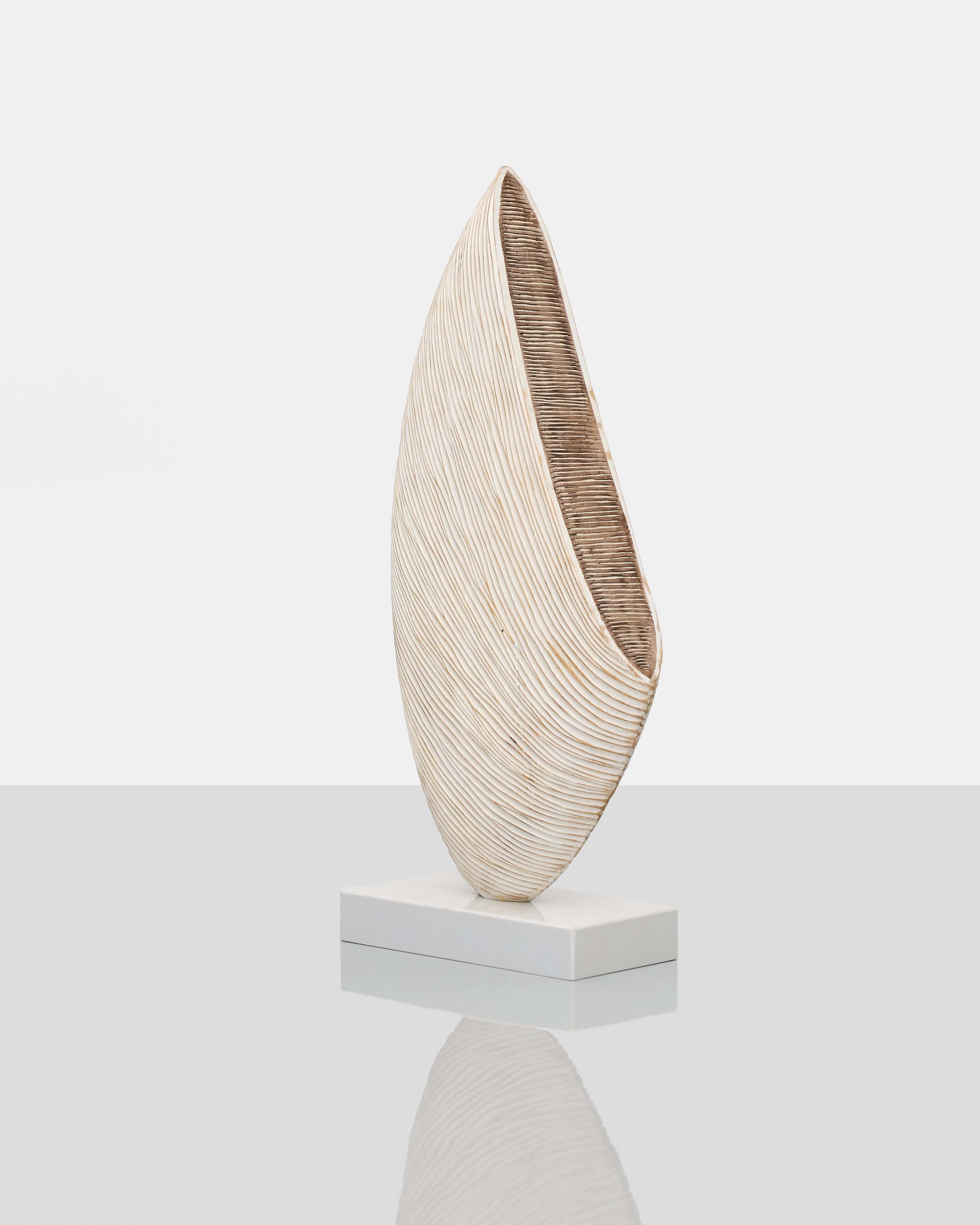 Abstract Wave Texture Decorative Sculpture styled in modern interiors adding artistic sophistication and elegance