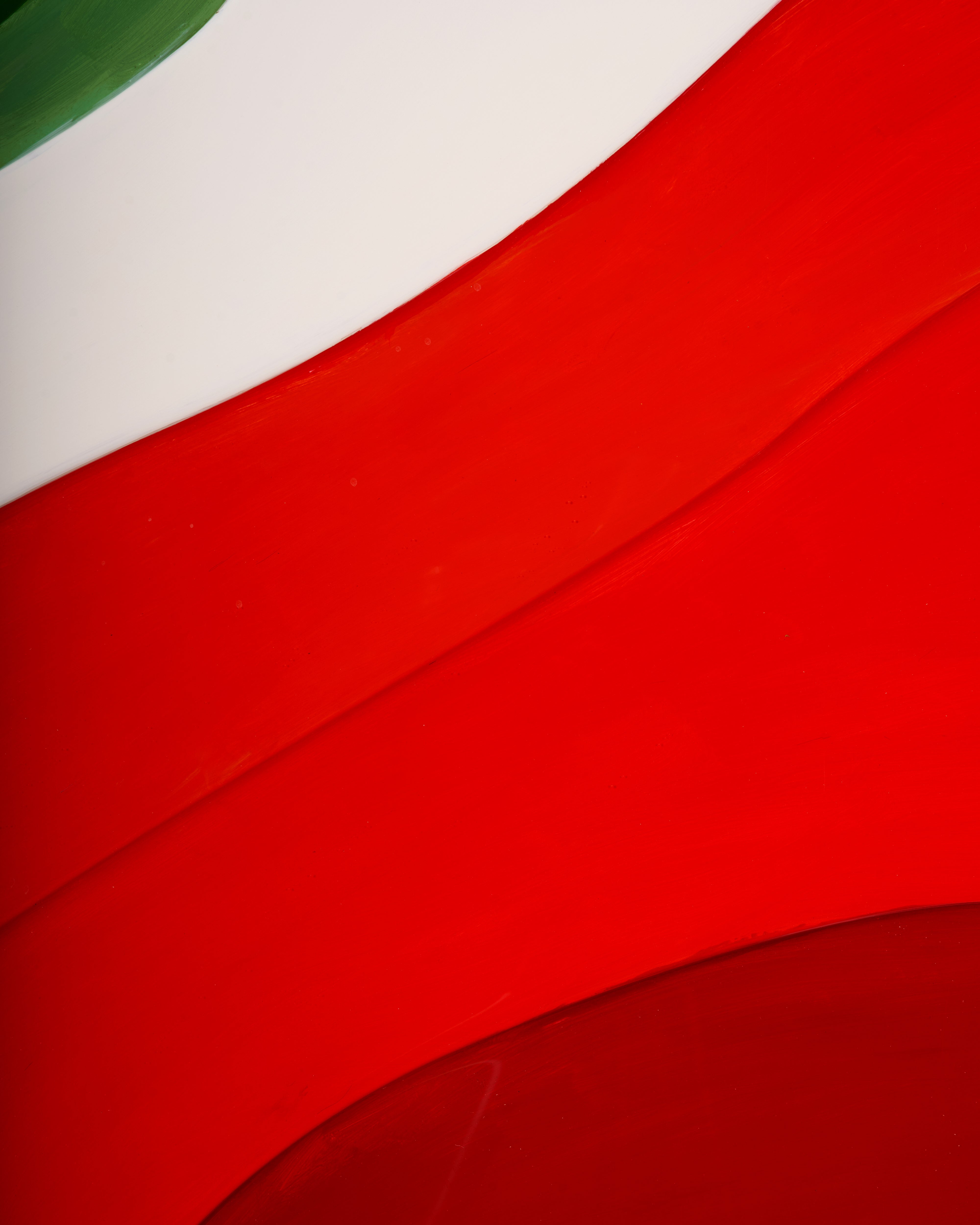 Close-up of frame on abstract wavy color wall art showcasing premium craftsmanship and elegant detailing