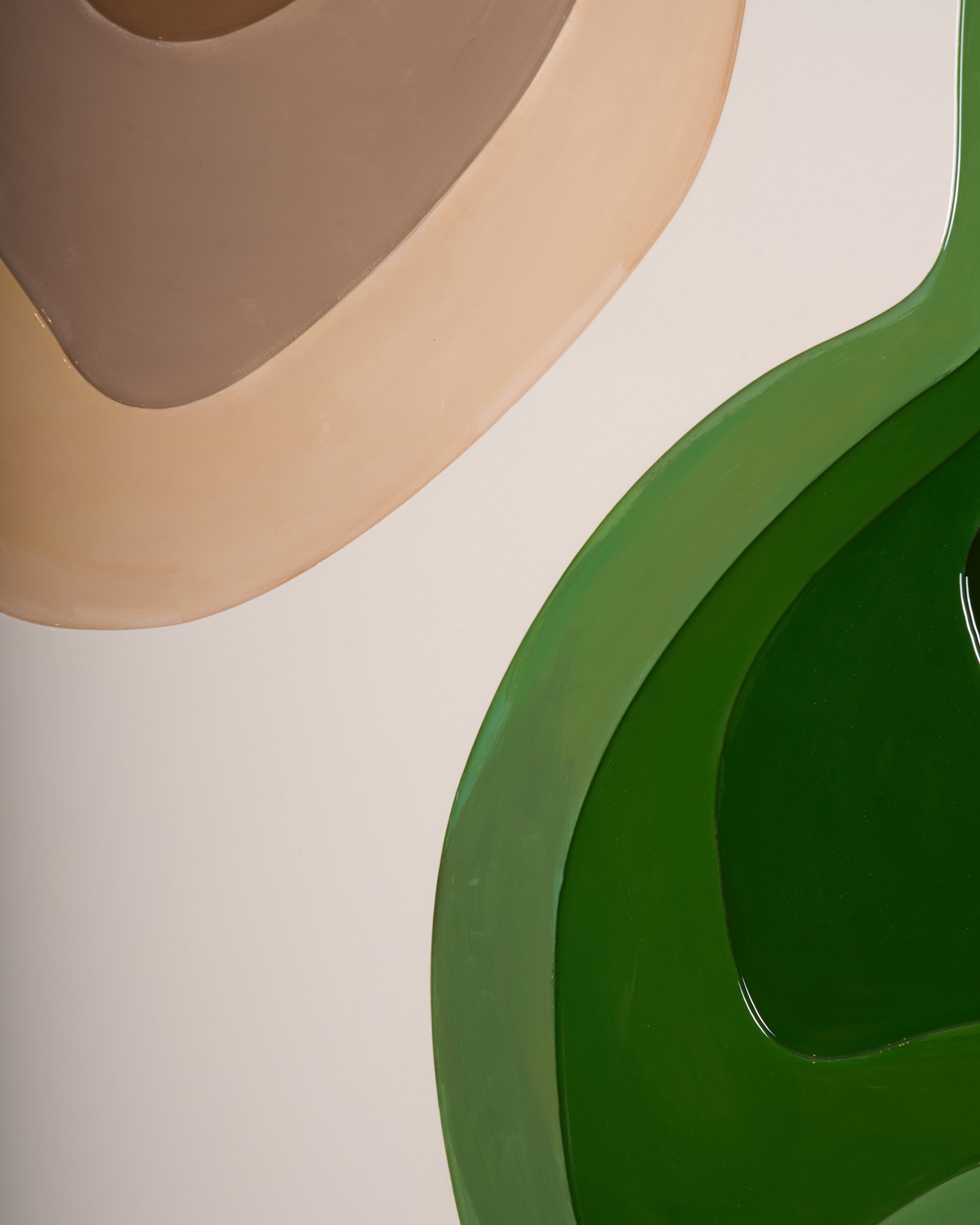 Close-up of abstract wavy color wall art revealing fine textures and premium artistic detailing
