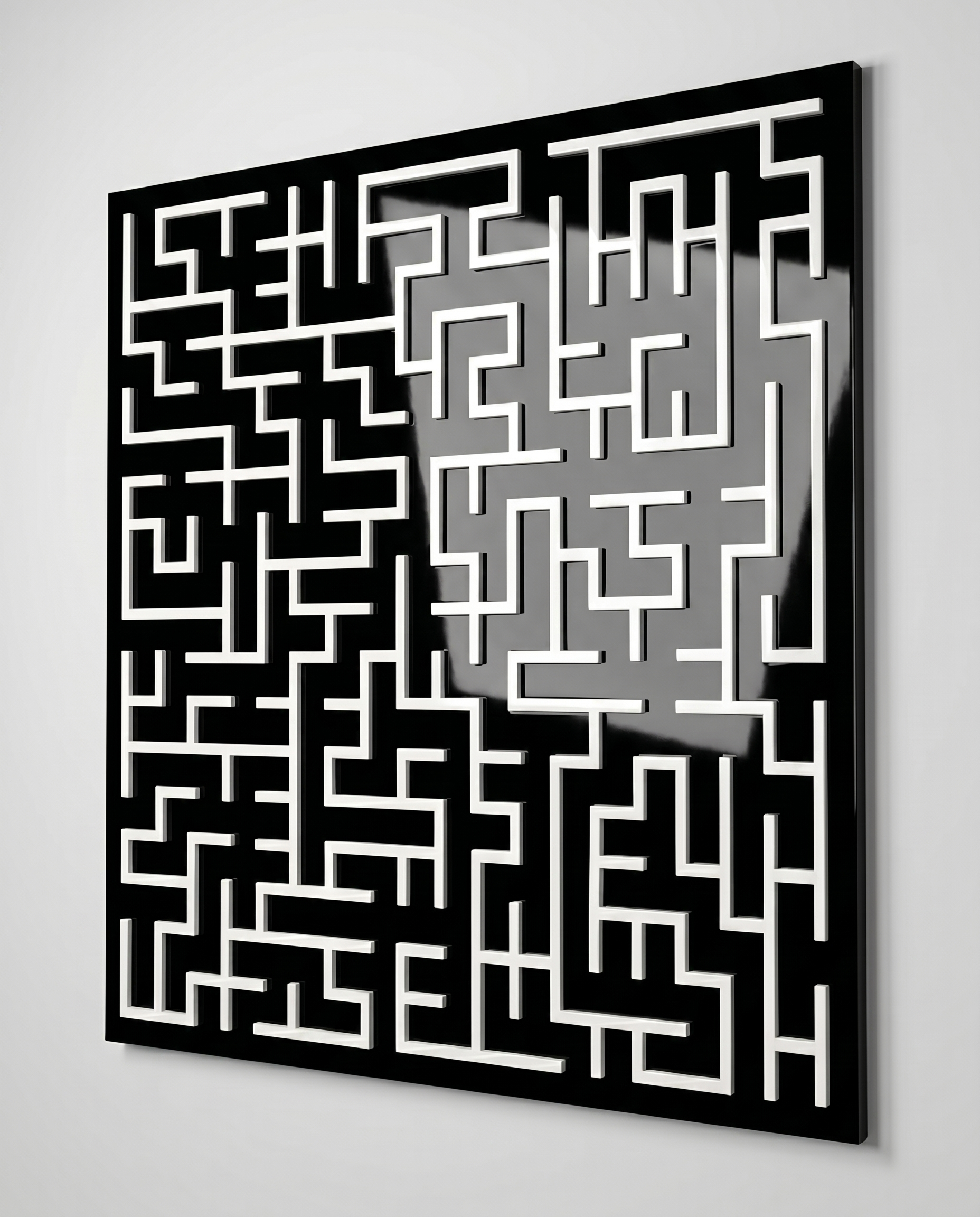 Harmony Maze Wall Art - Black & White