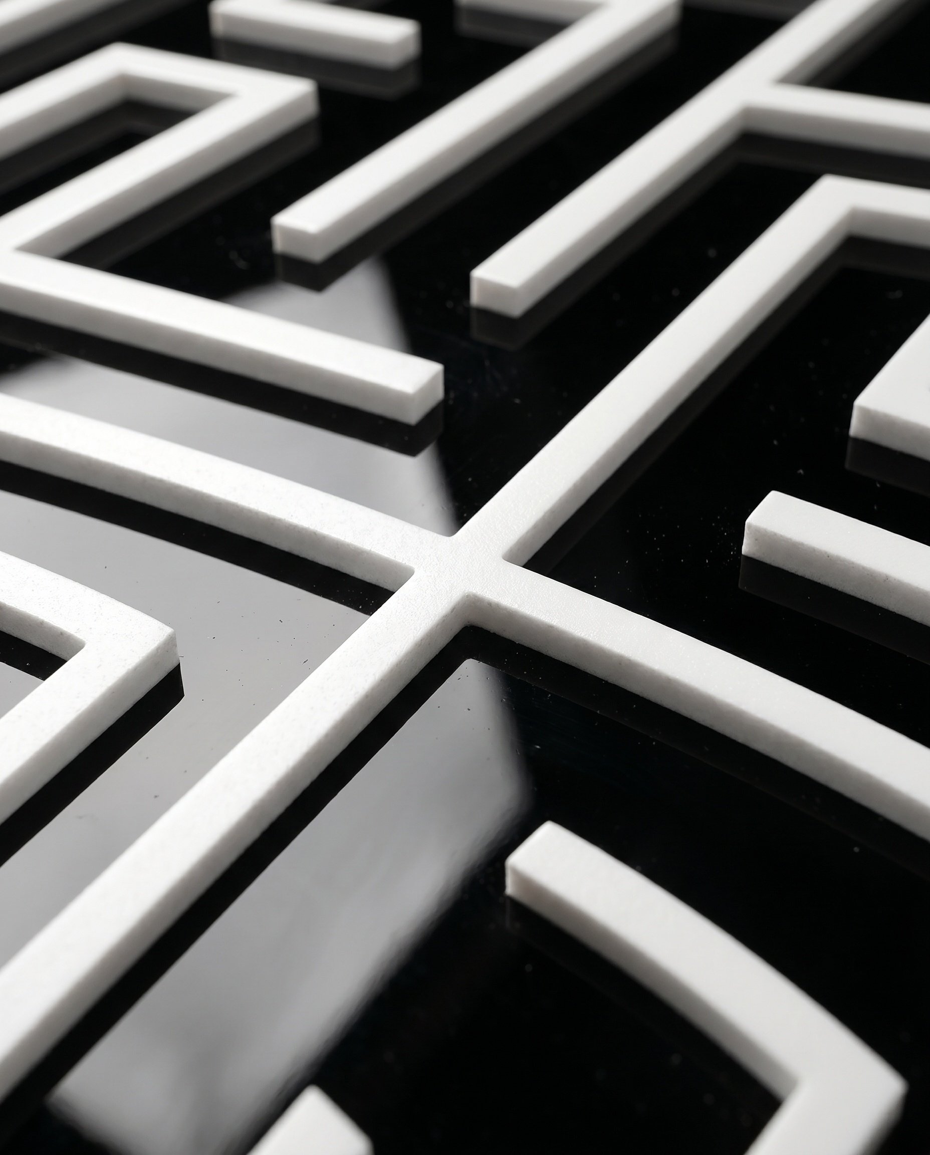 Harmony Maze Wall Art - Black & White