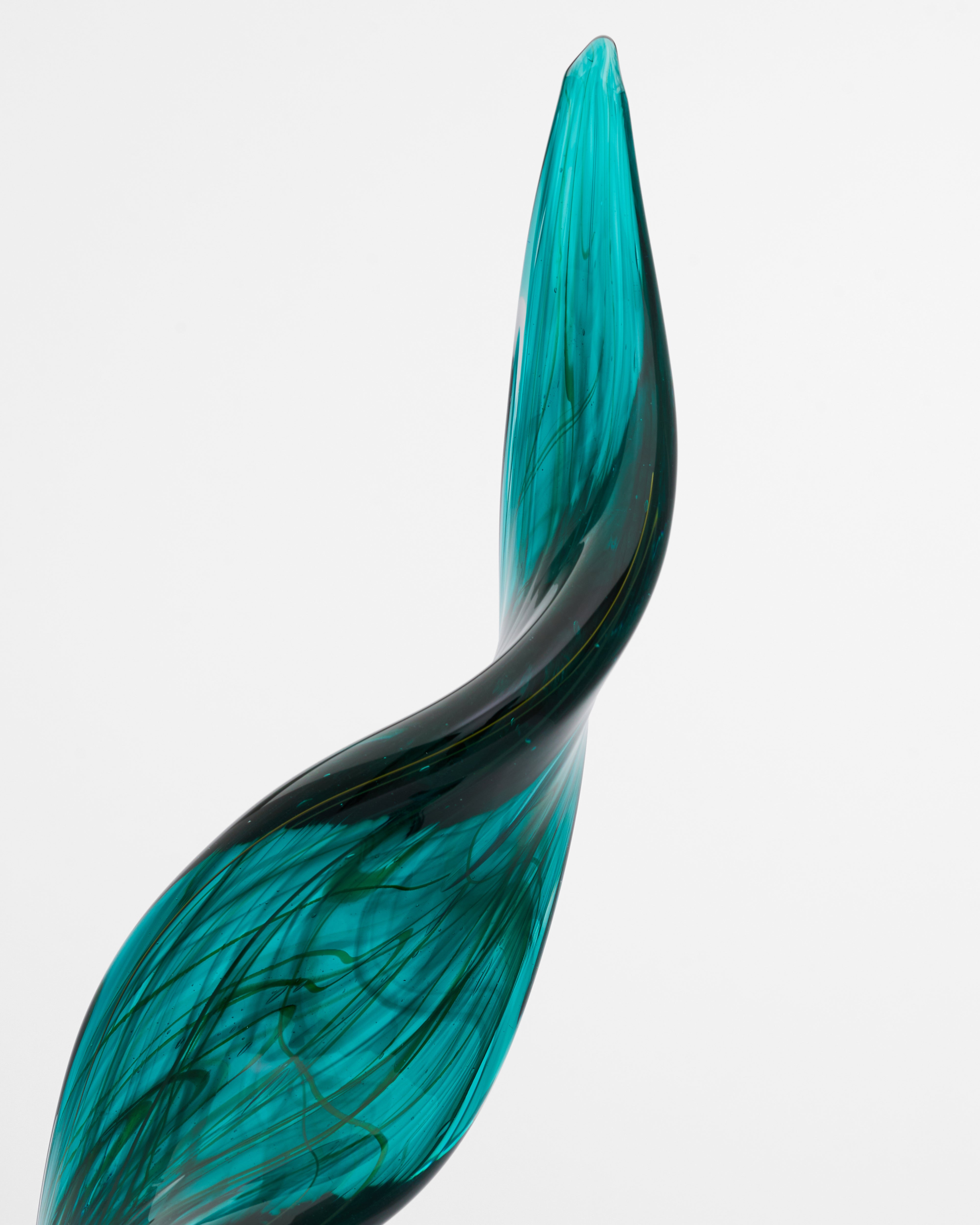 Close-up of Aeris Wave Flow Decor revealing smooth glass texture and premium craftsmanship