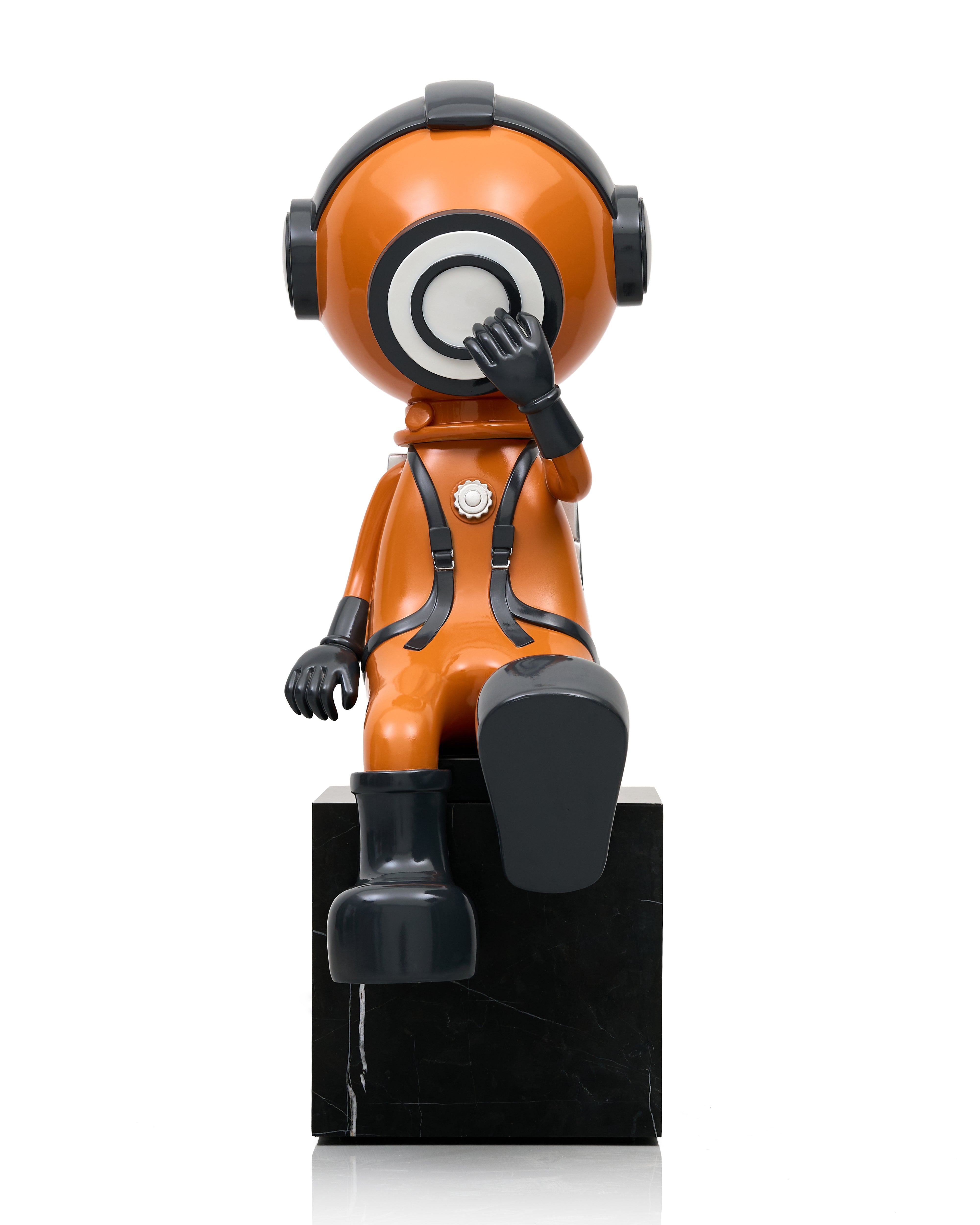Modern Astro Earthy Orange Grey Figurine (without pedestal)