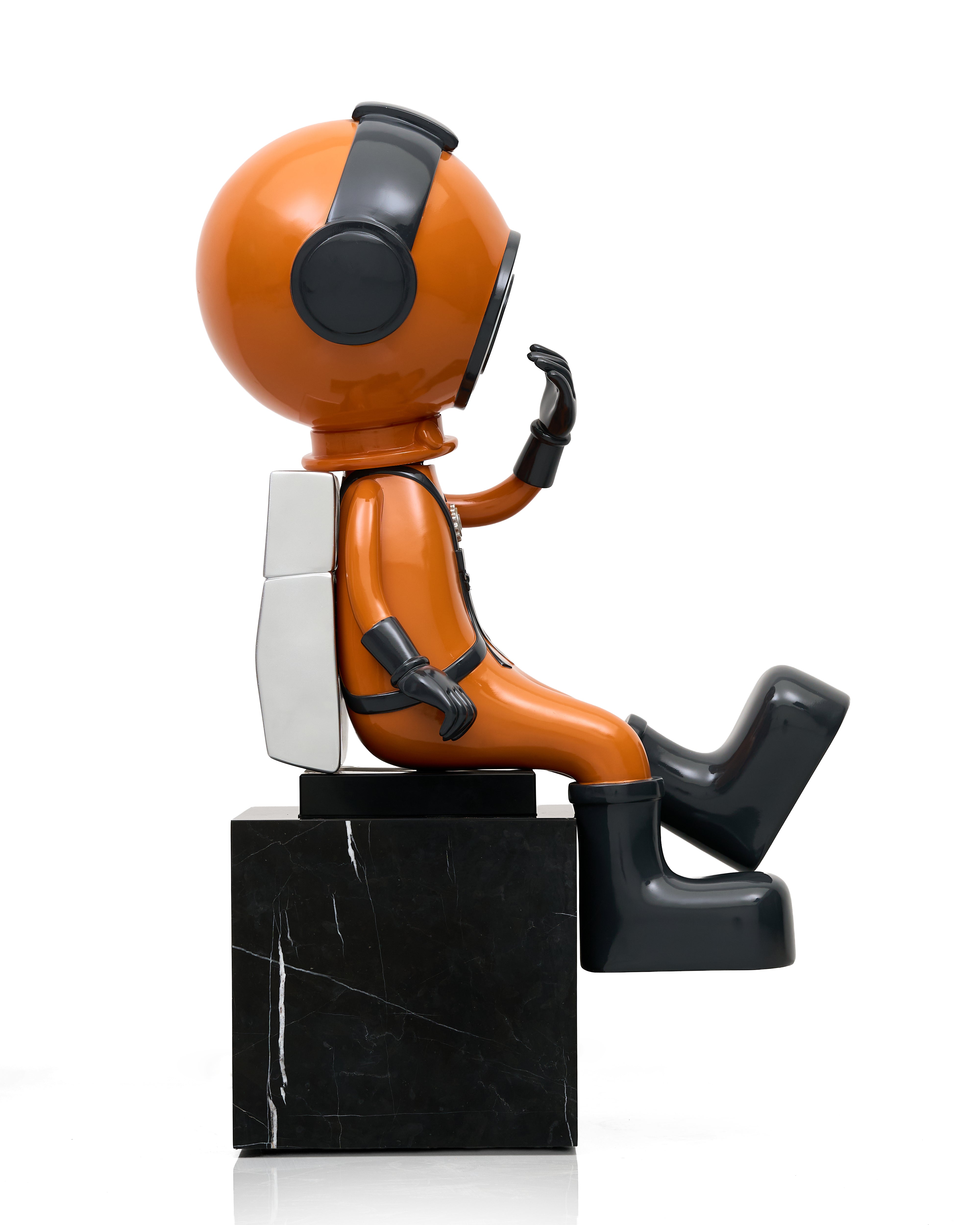 Modern Astro Earthy Orange Grey Figurine (without pedestal)