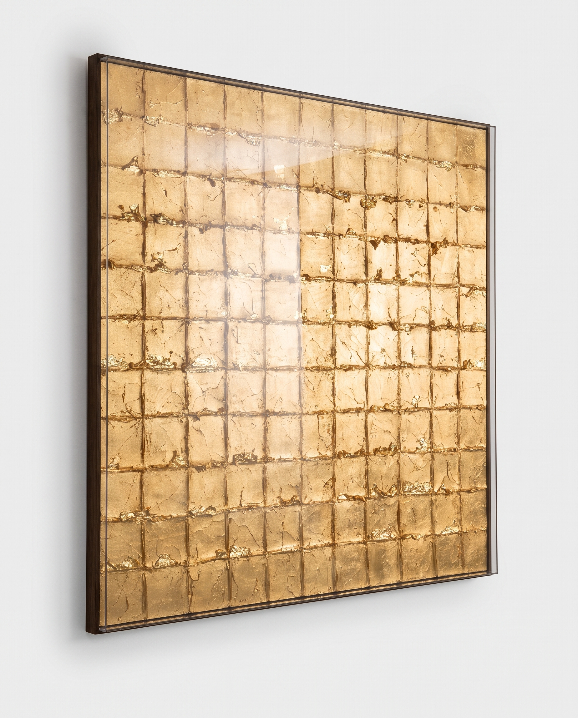 Aureate Squares - Golden Matrix Modern Wallart