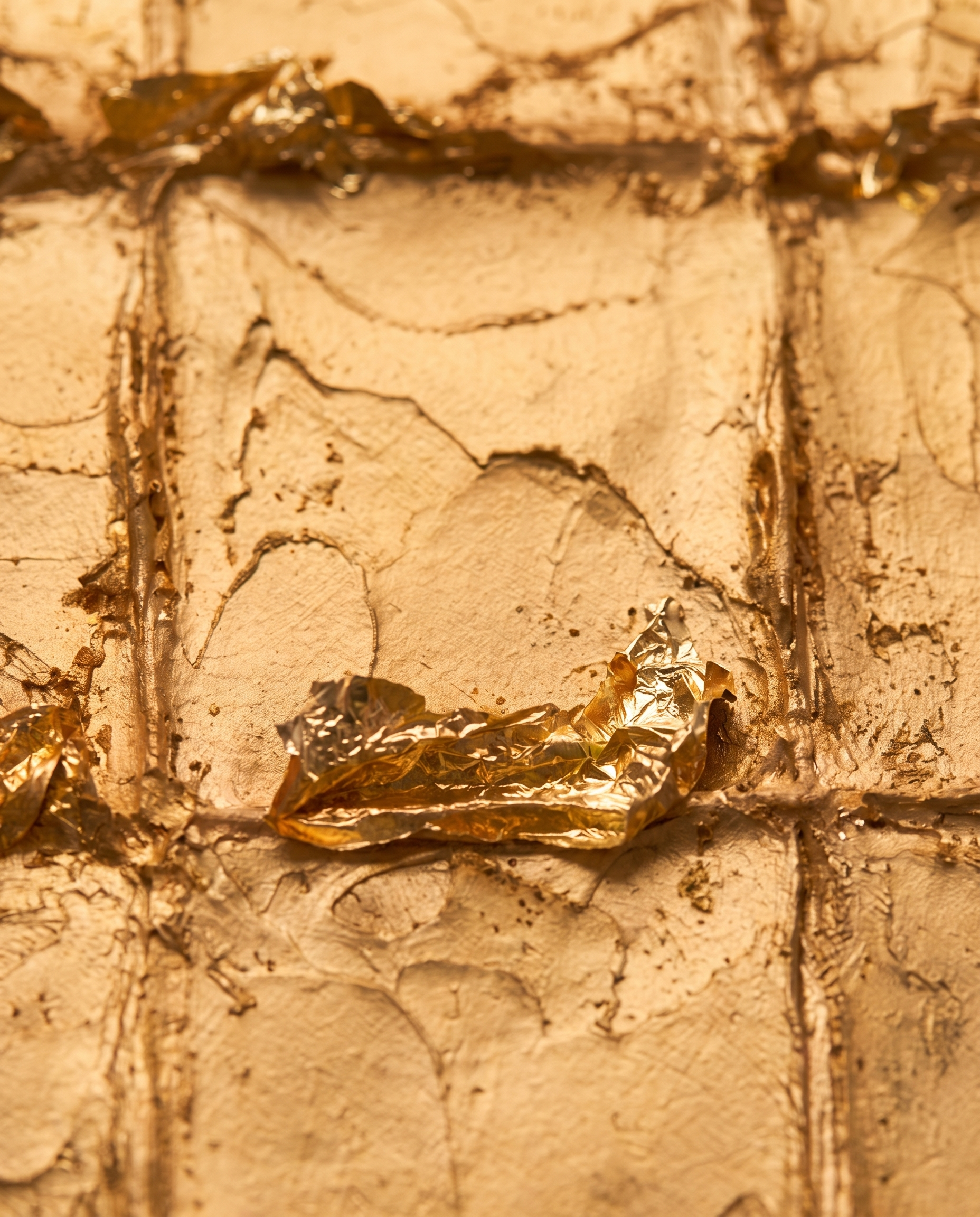 Aureate Squares - Golden Matrix Modern Wallart