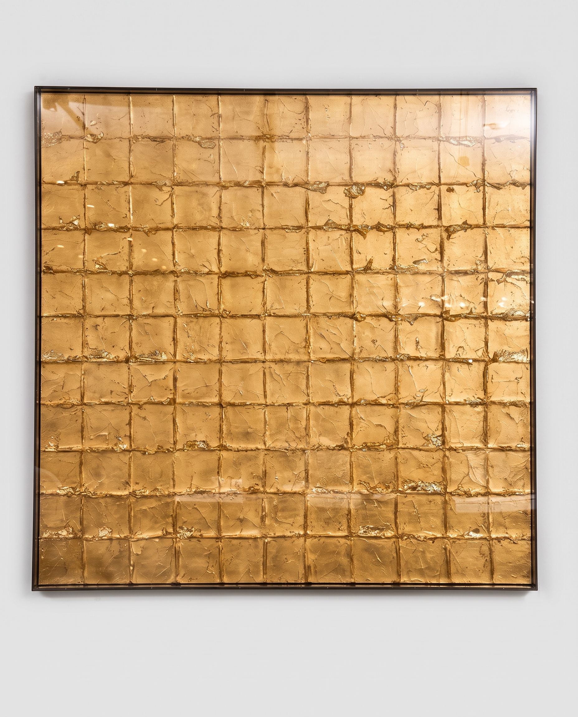 Aureate Squares - Golden Matrix Modern Wallart