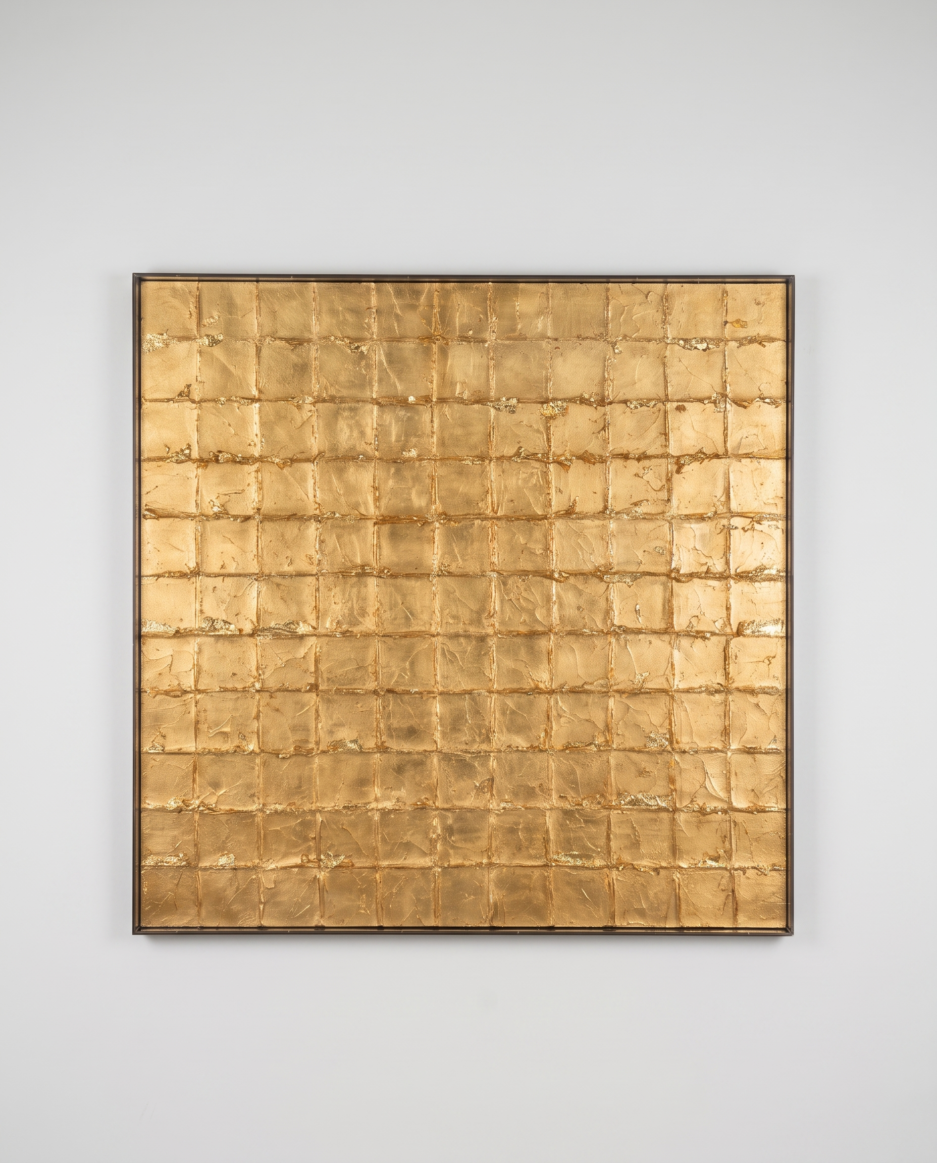 Aureate Squares - Golden Matrix Modern Wallart