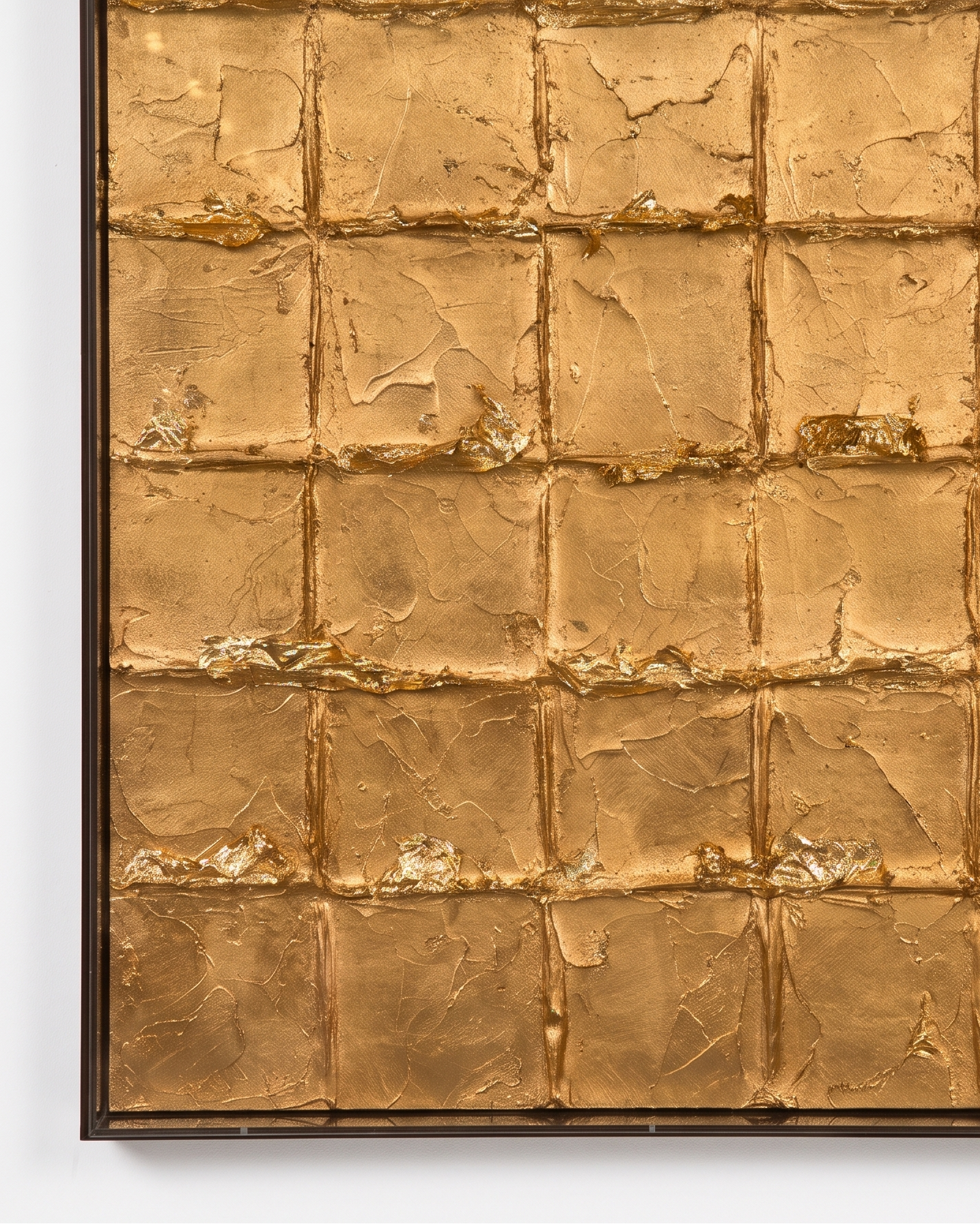 Aureate Squares - Golden Matrix Modern Wallart