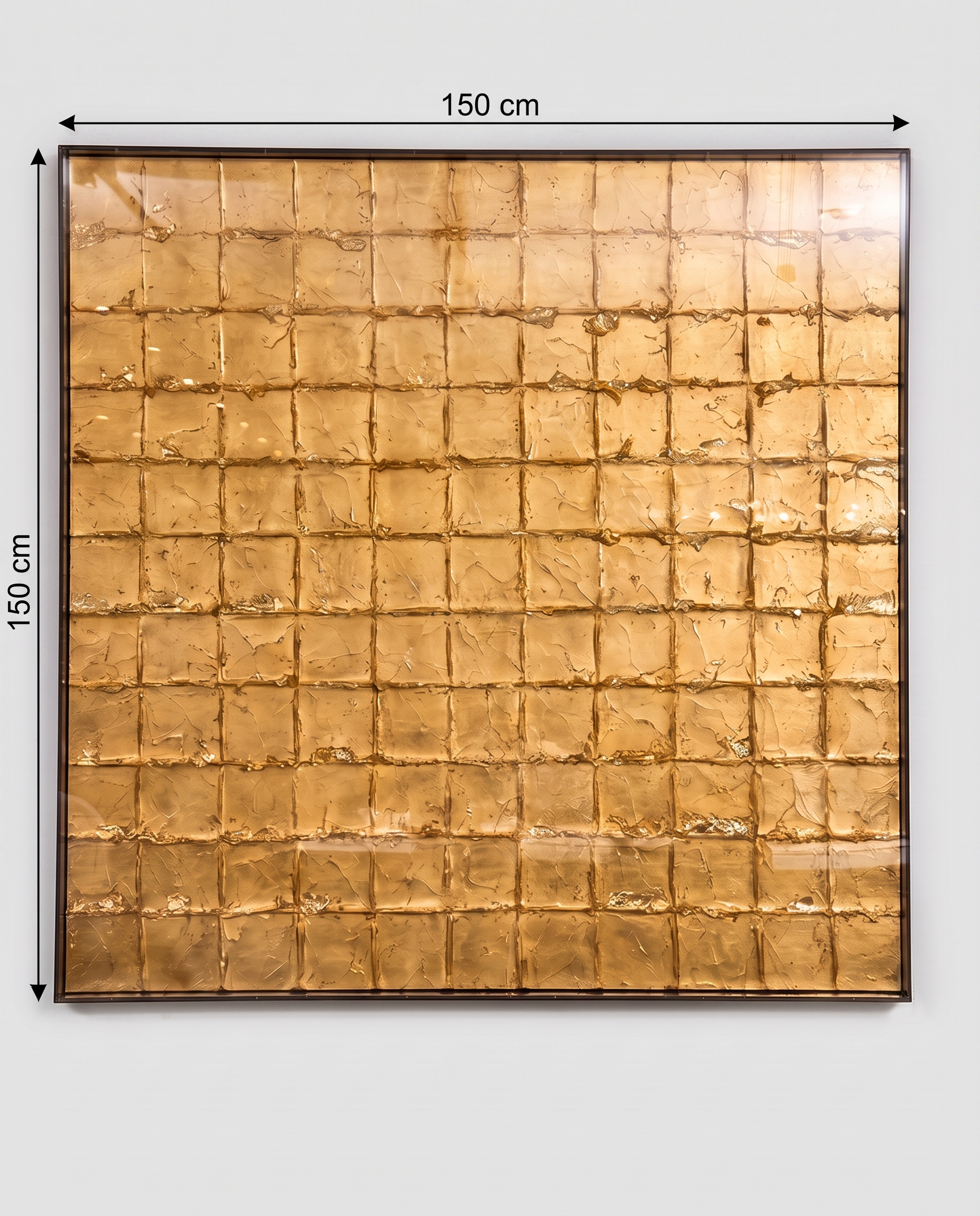 Aureate Squares - Golden Matrix Modern Wallart