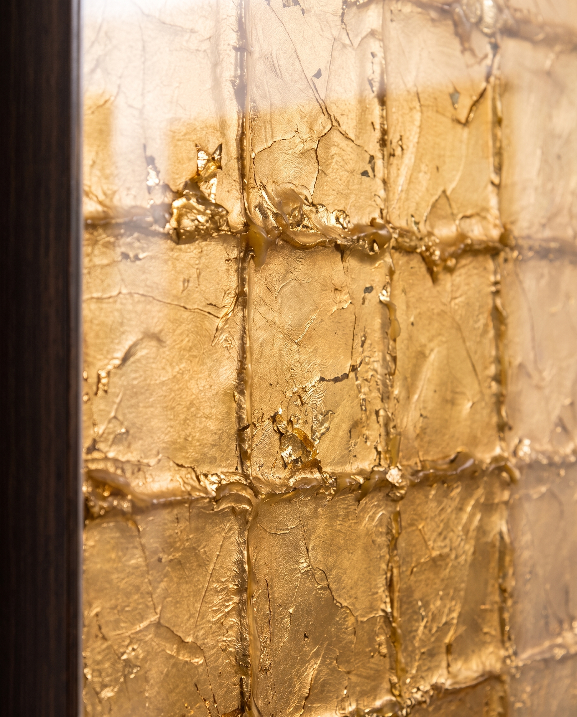 Aureate Squares - Golden Matrix Modern Wallart
