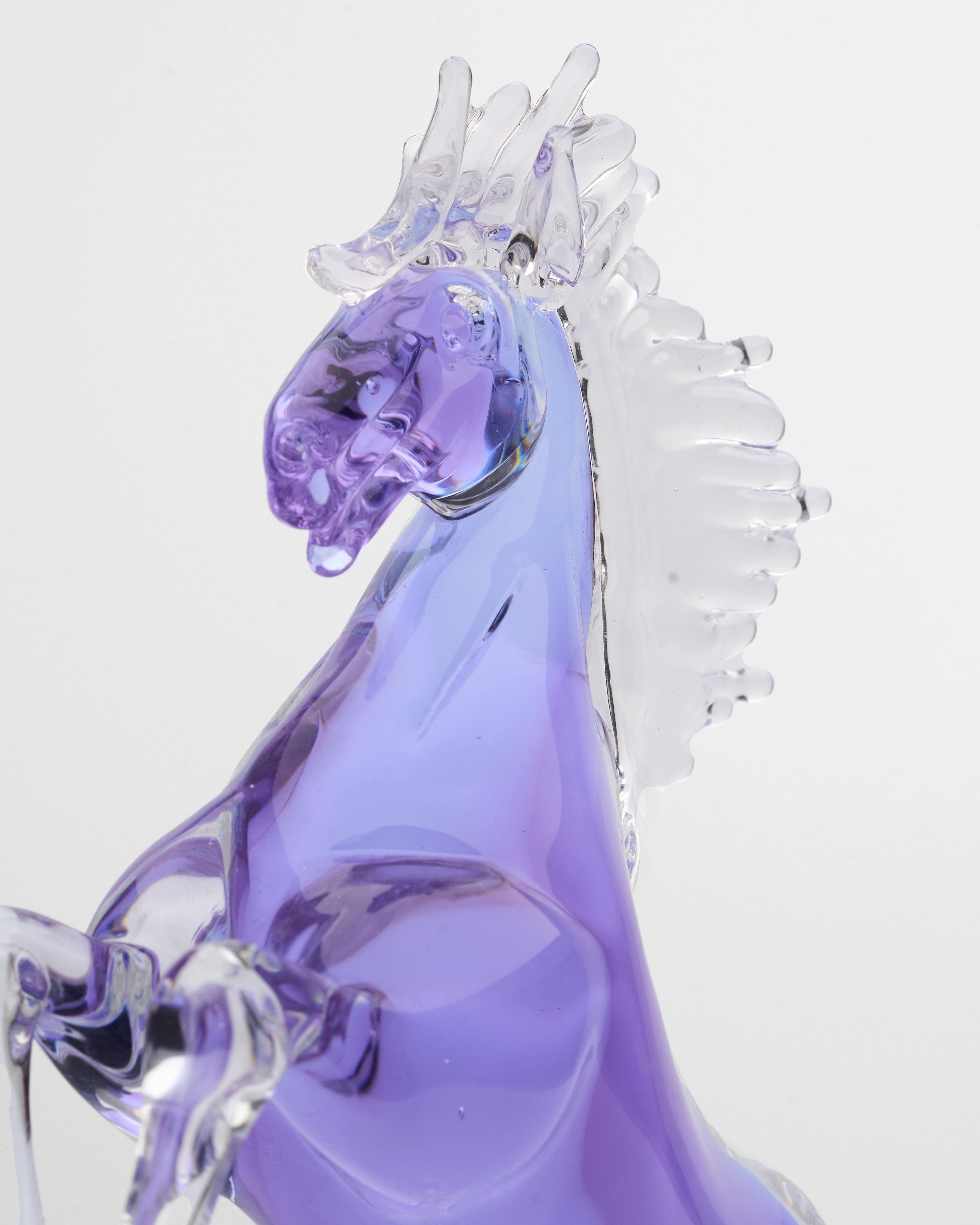 Auro Purple Unicorn Crystal Glass Decor