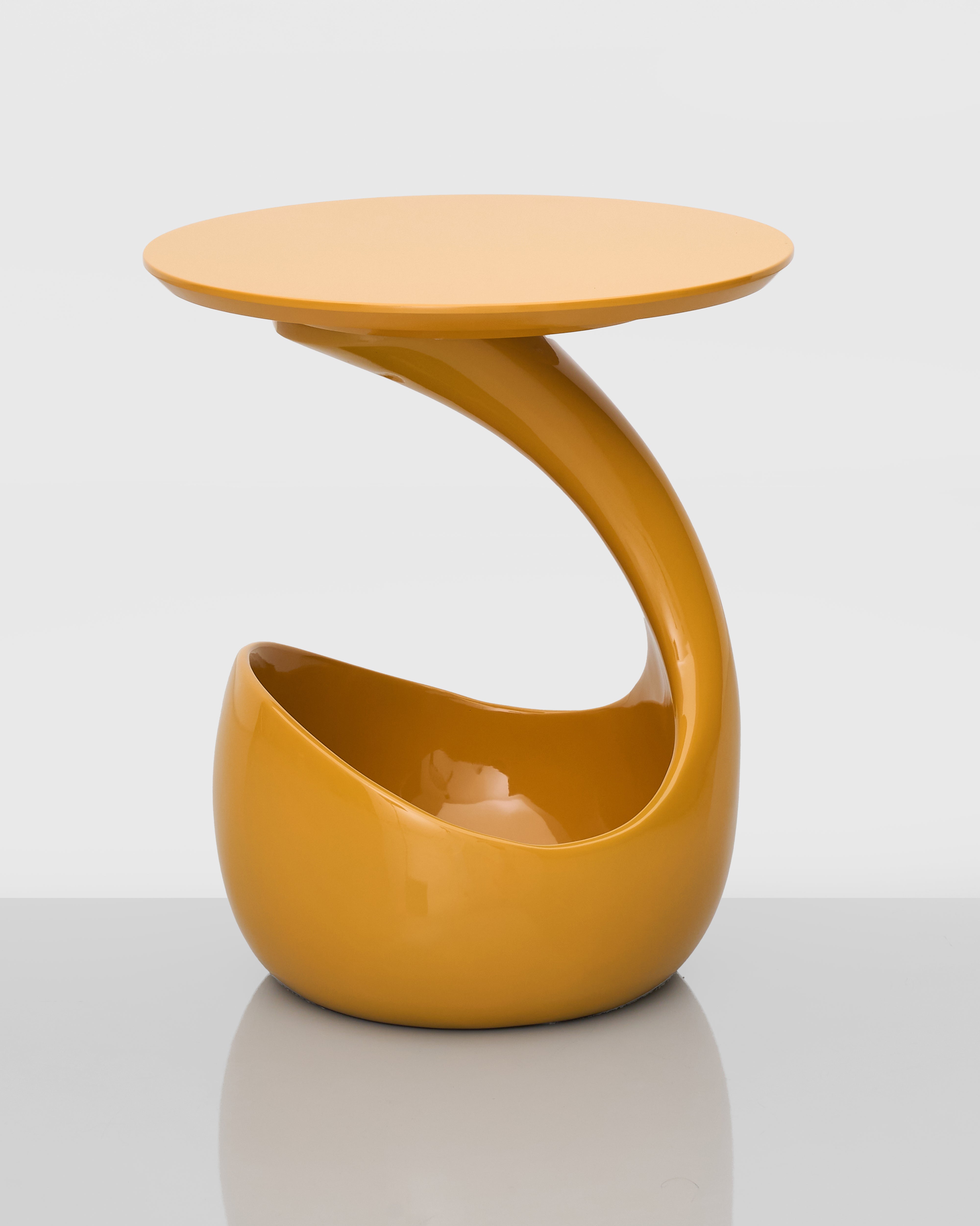 Side view of Basket Base Accent Side Table highlighting elegant basket-weave design and functional storage