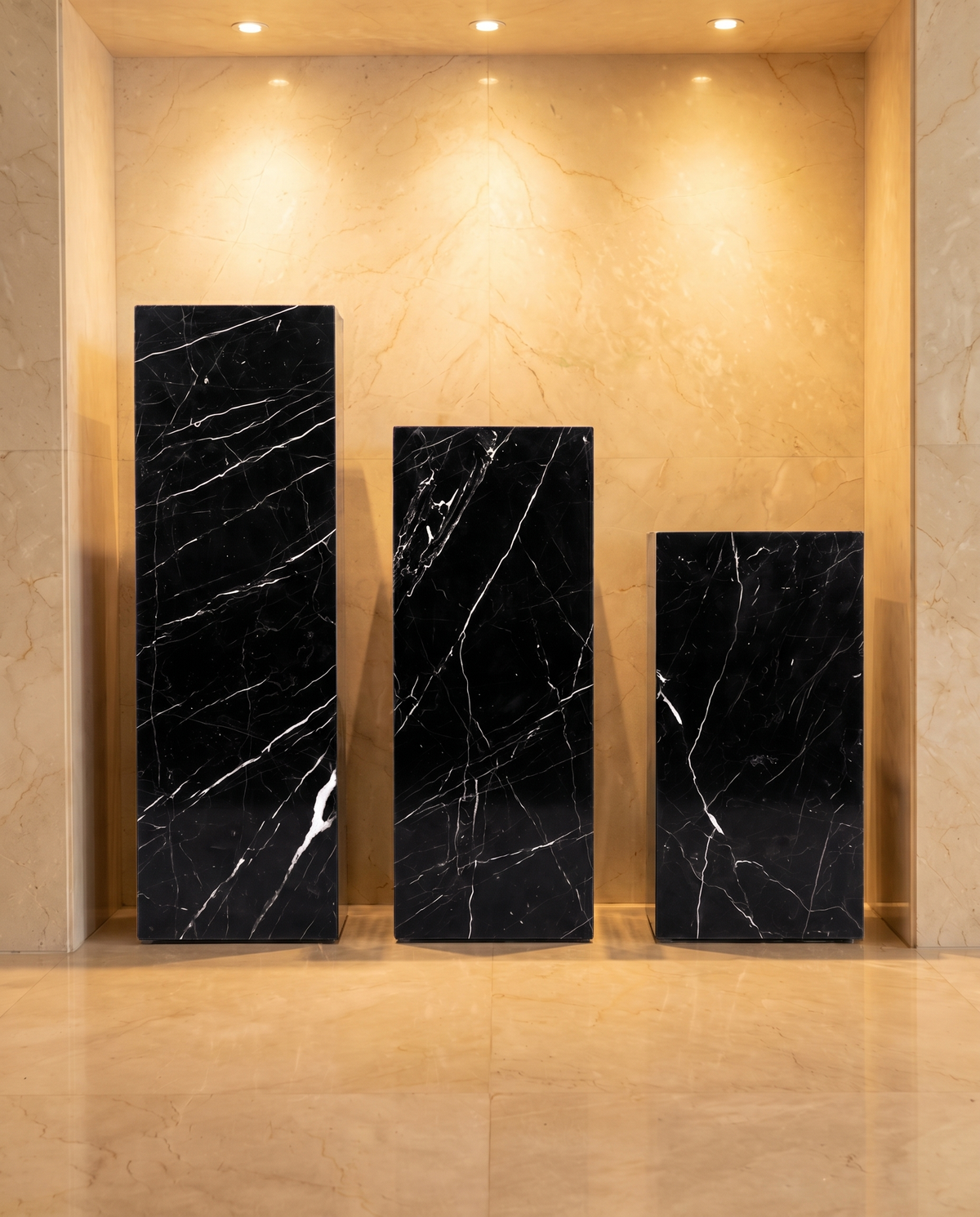 The Monolith Trio Pedestals - Black