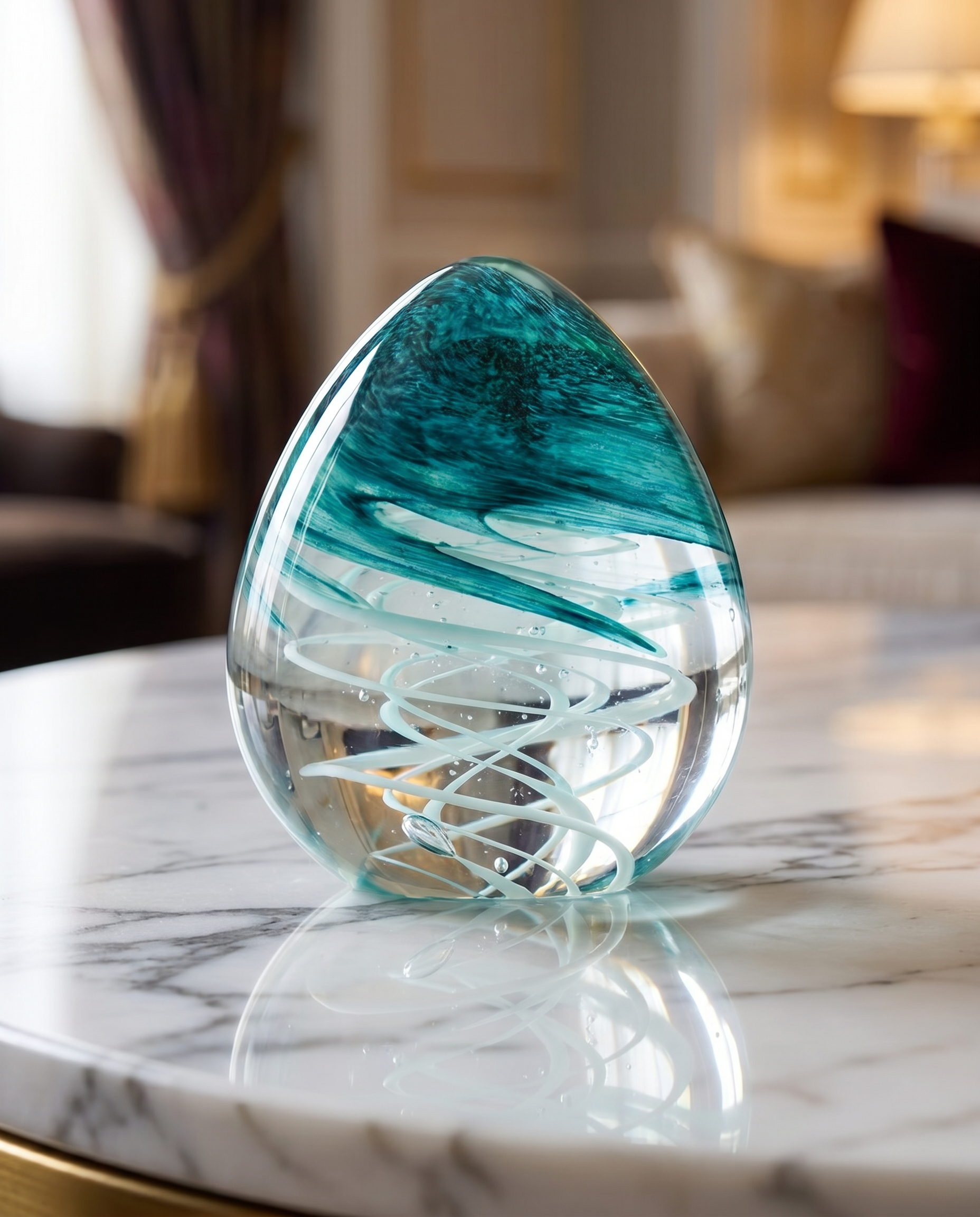 Blue Swirl Glass Decor
