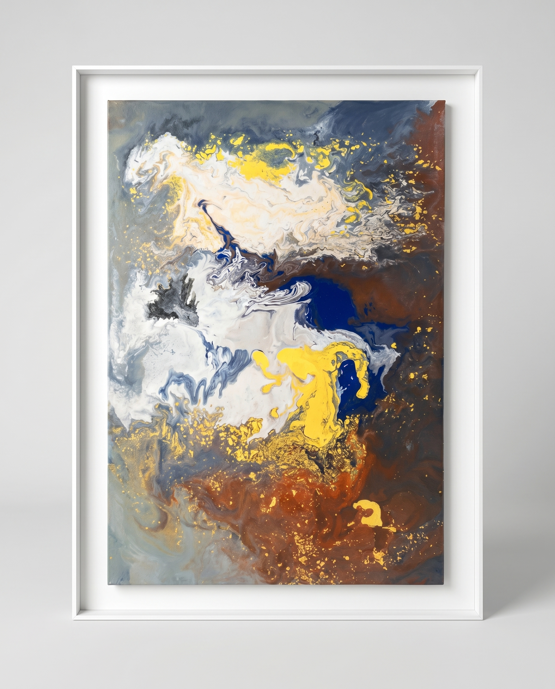 Blue Tides Abstract Expressionist Canvas Wall Art
