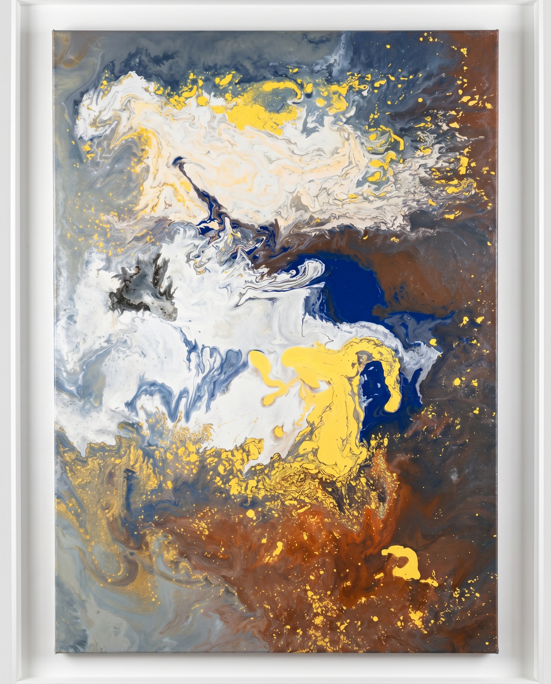 Blue Tides Abstract Expressionist Canvas Wall Art