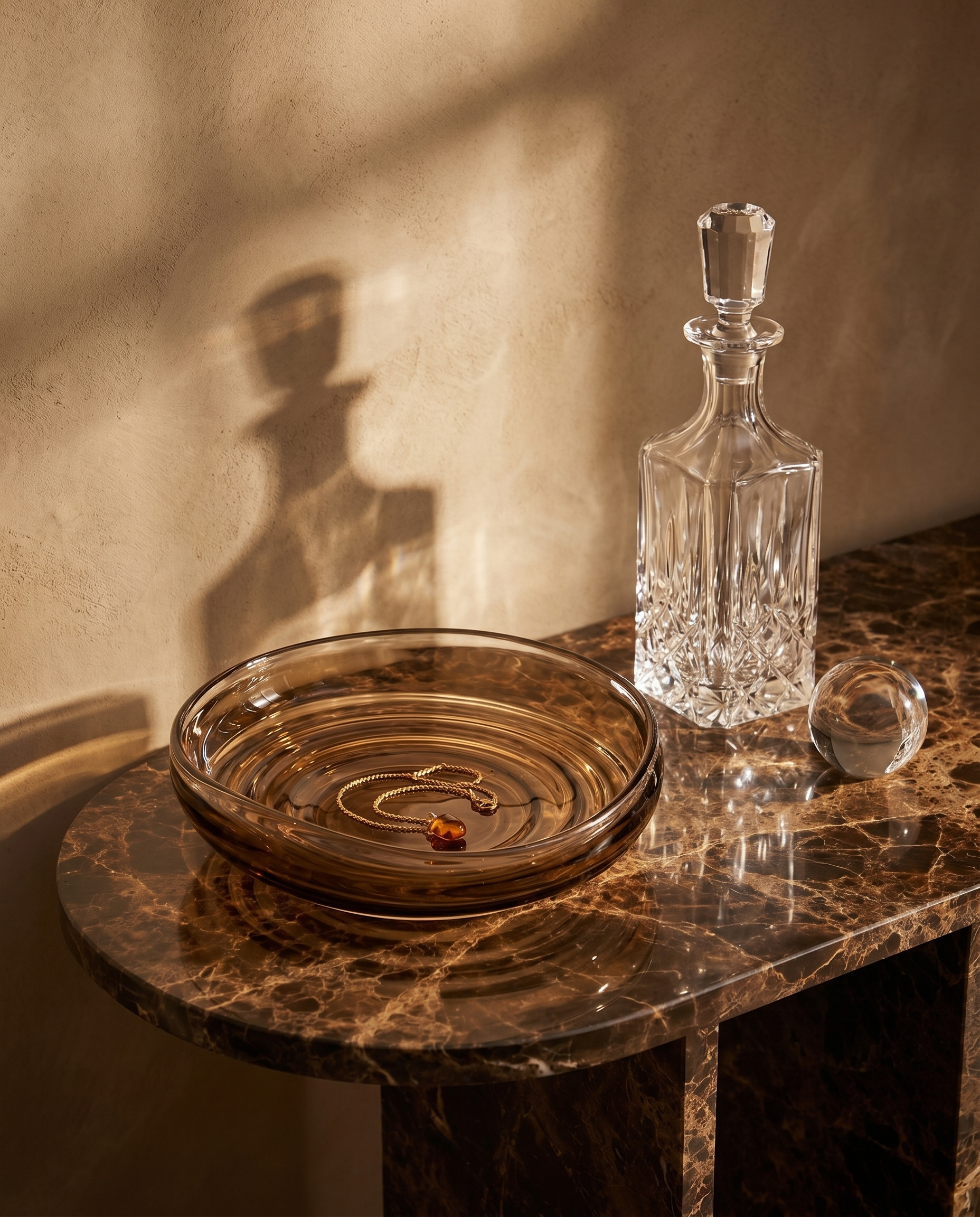 Levora Brown Crystal Fruit Tray