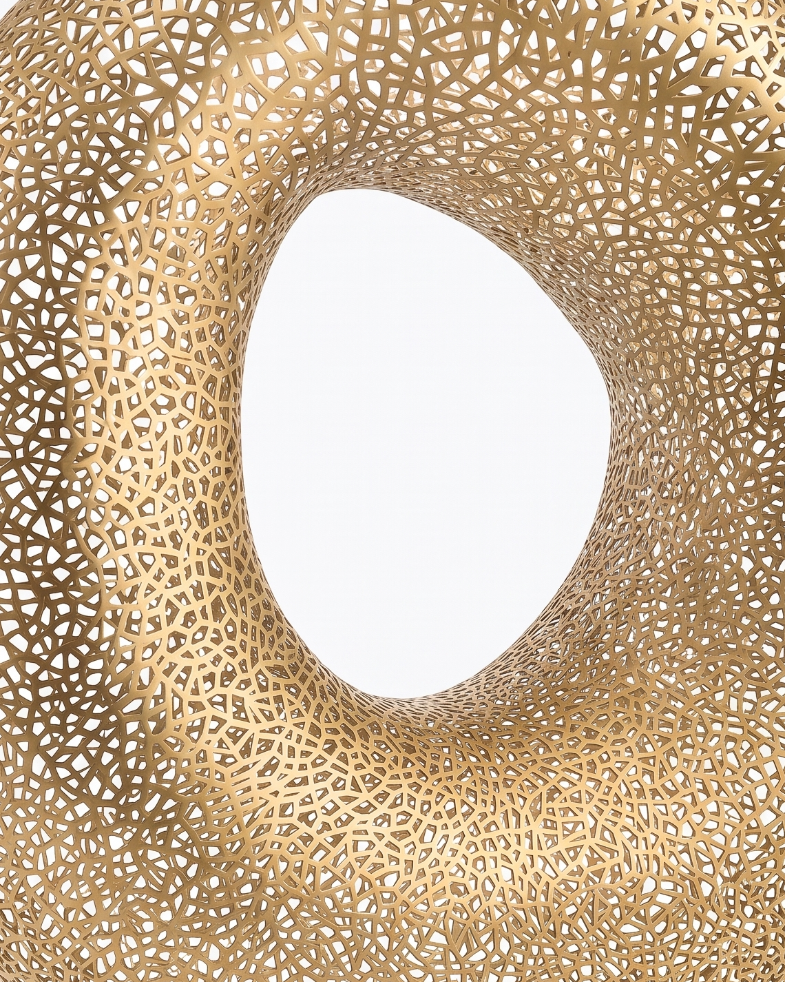 Cellular Void Stainless Steel Sculpture - Champagne Gold
