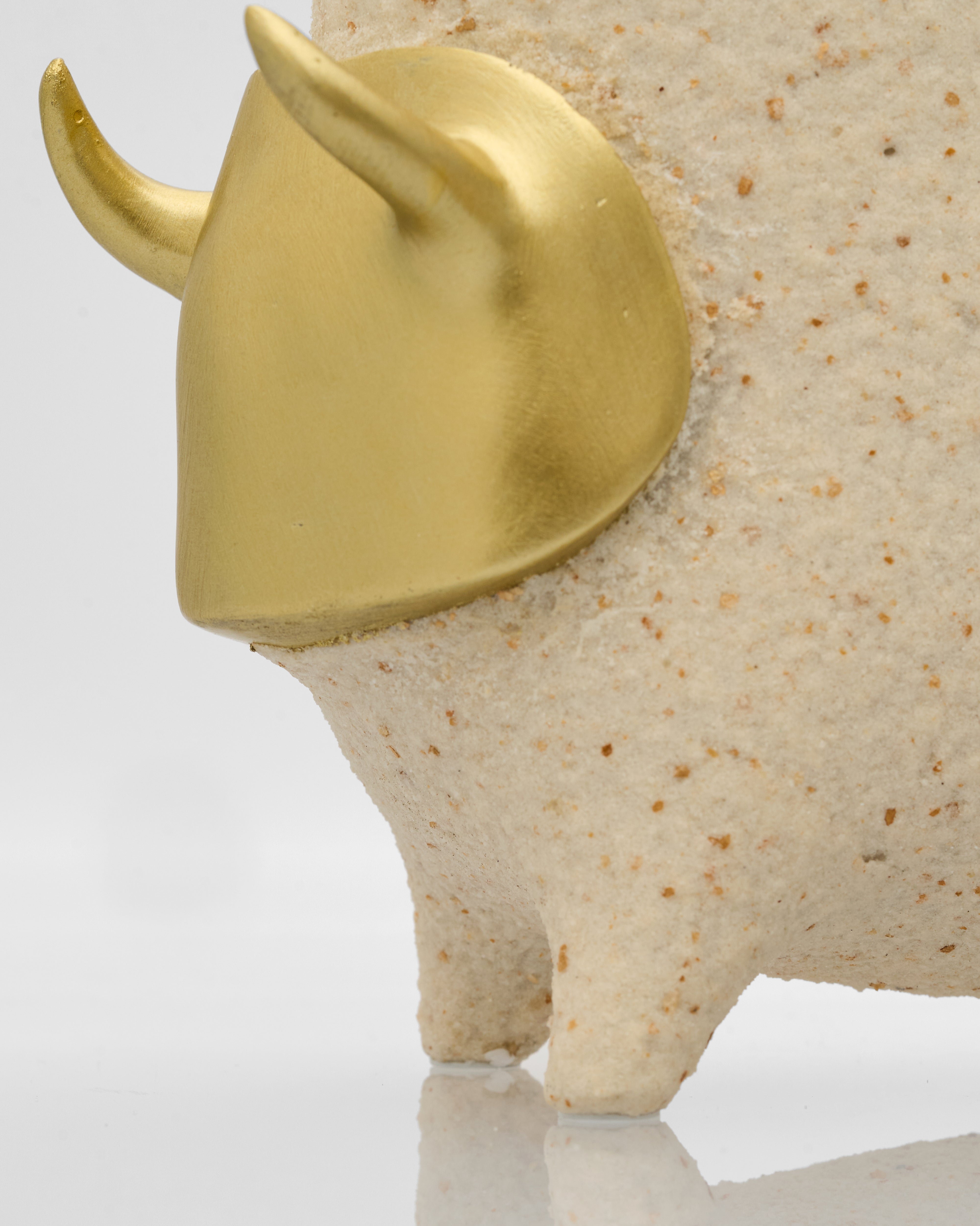 Close-up of Ceramic Bull Abstract Decor revealing smooth ceramic texture and refined craftsmanship