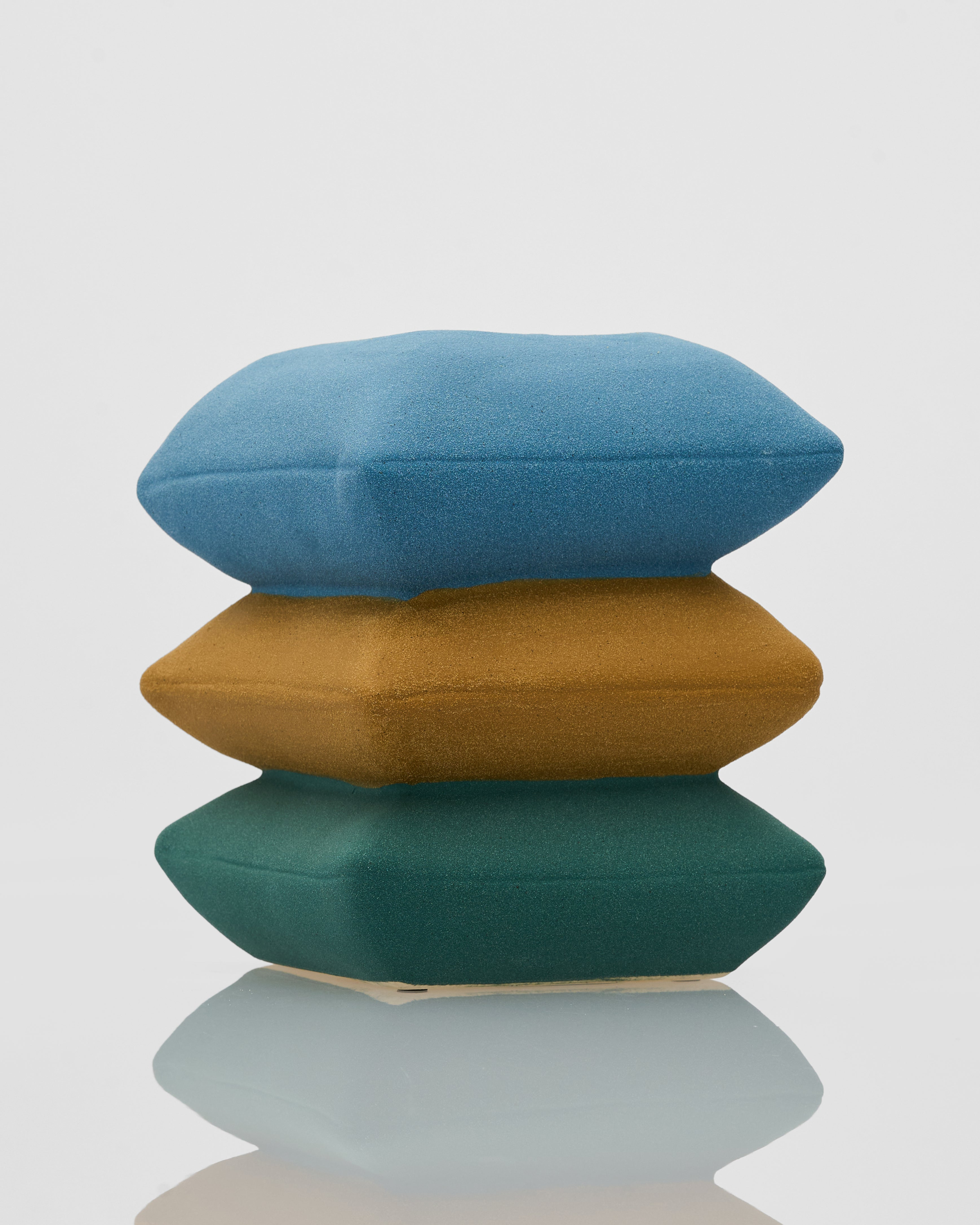 Ceramic Pillow Deck 3 Layered luxury home decor accent featuring stacked pillow design and refined ceramic craftsmanship
