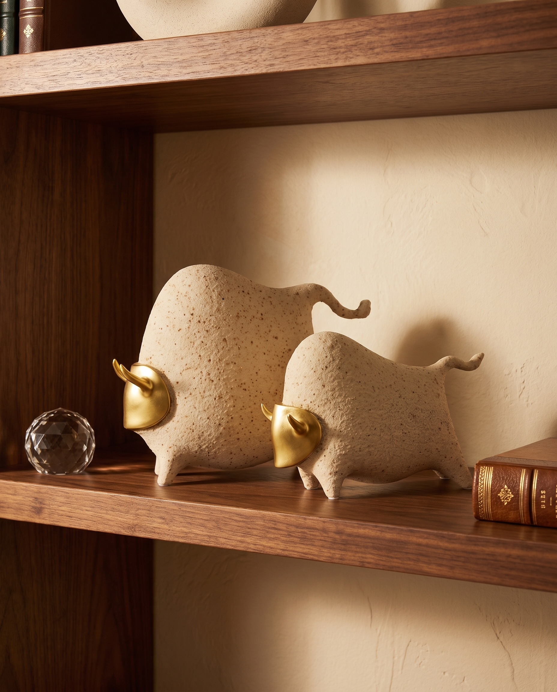 Ceramic Bull Abstract Decor