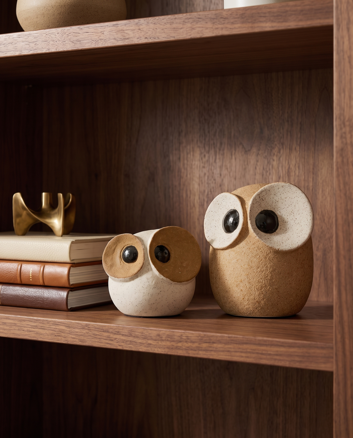 Twin Owl Ceramic Decor