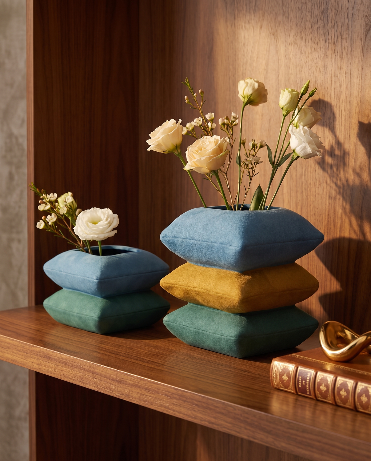 Ceramic Pillow Deck Vase Set