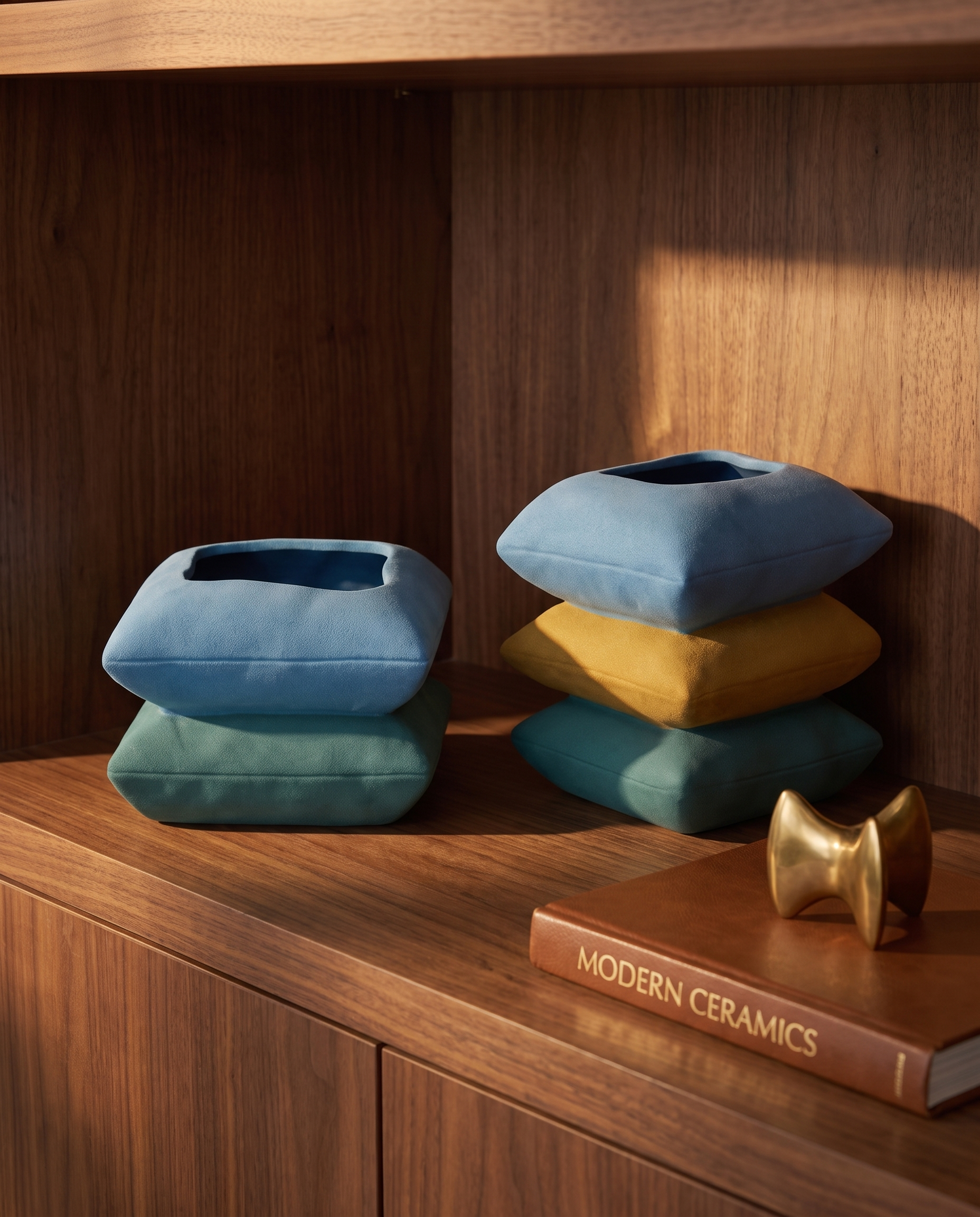Ceramic Pillow Deck Vase Set