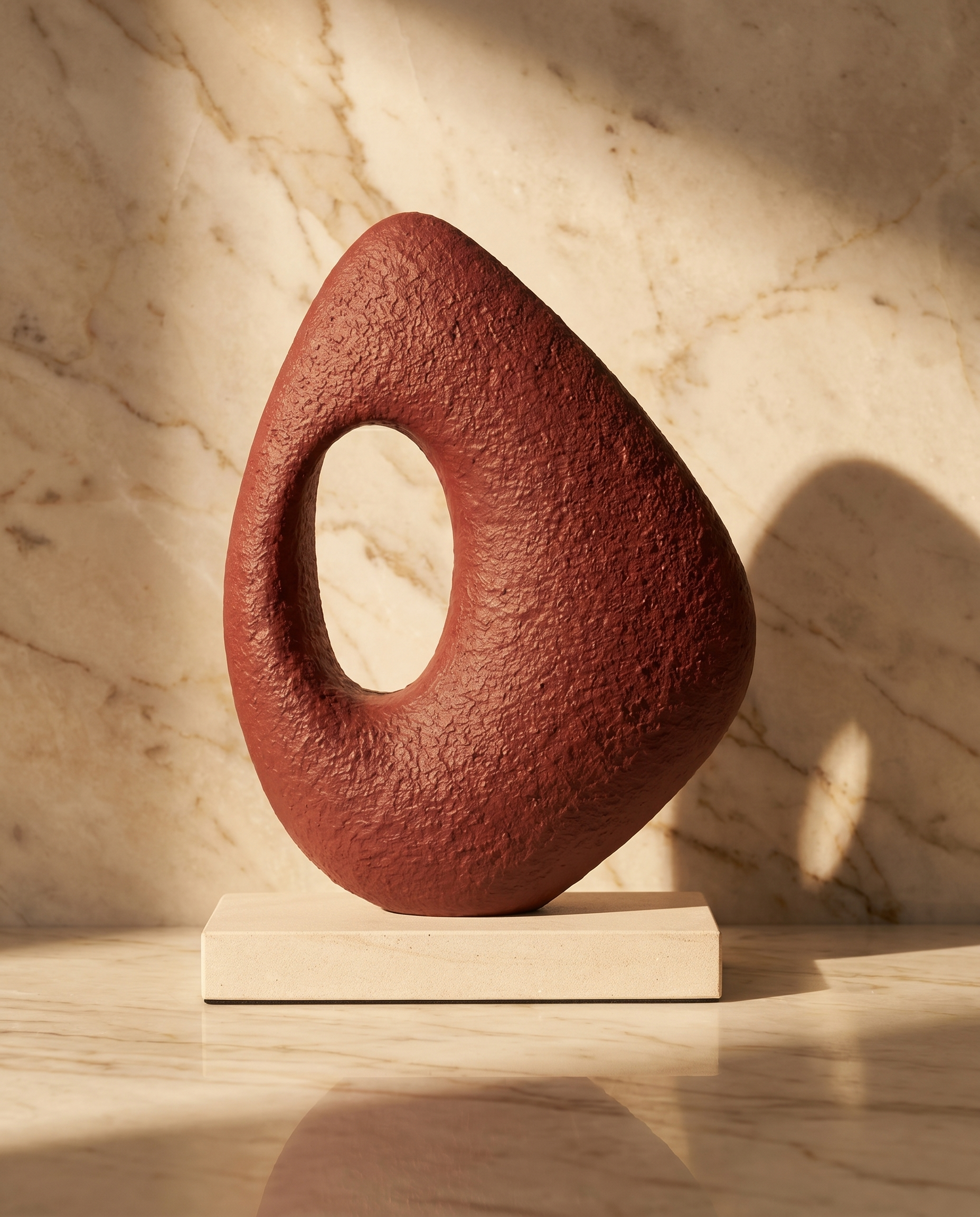 Geomet Ceramic Maroon Mini Sculpture