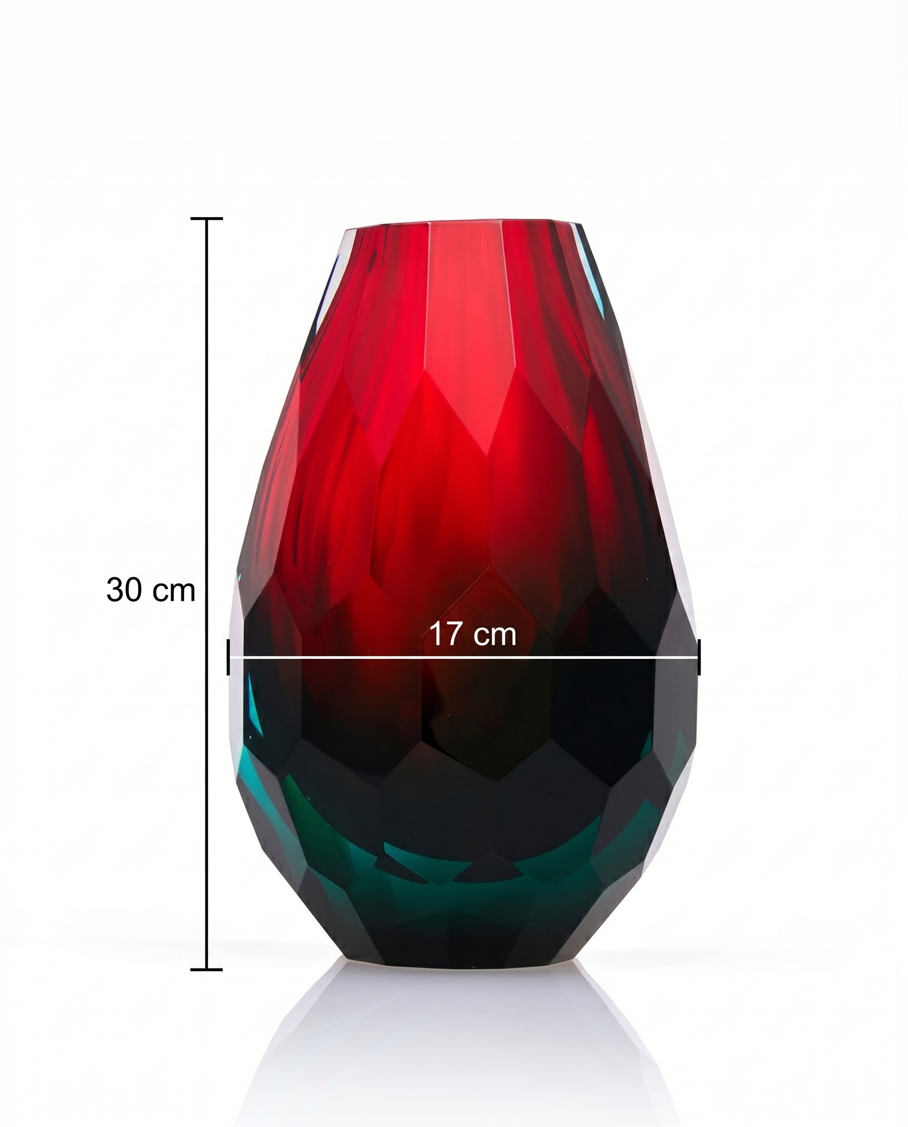Crimson Crown Crystal Glass Vase