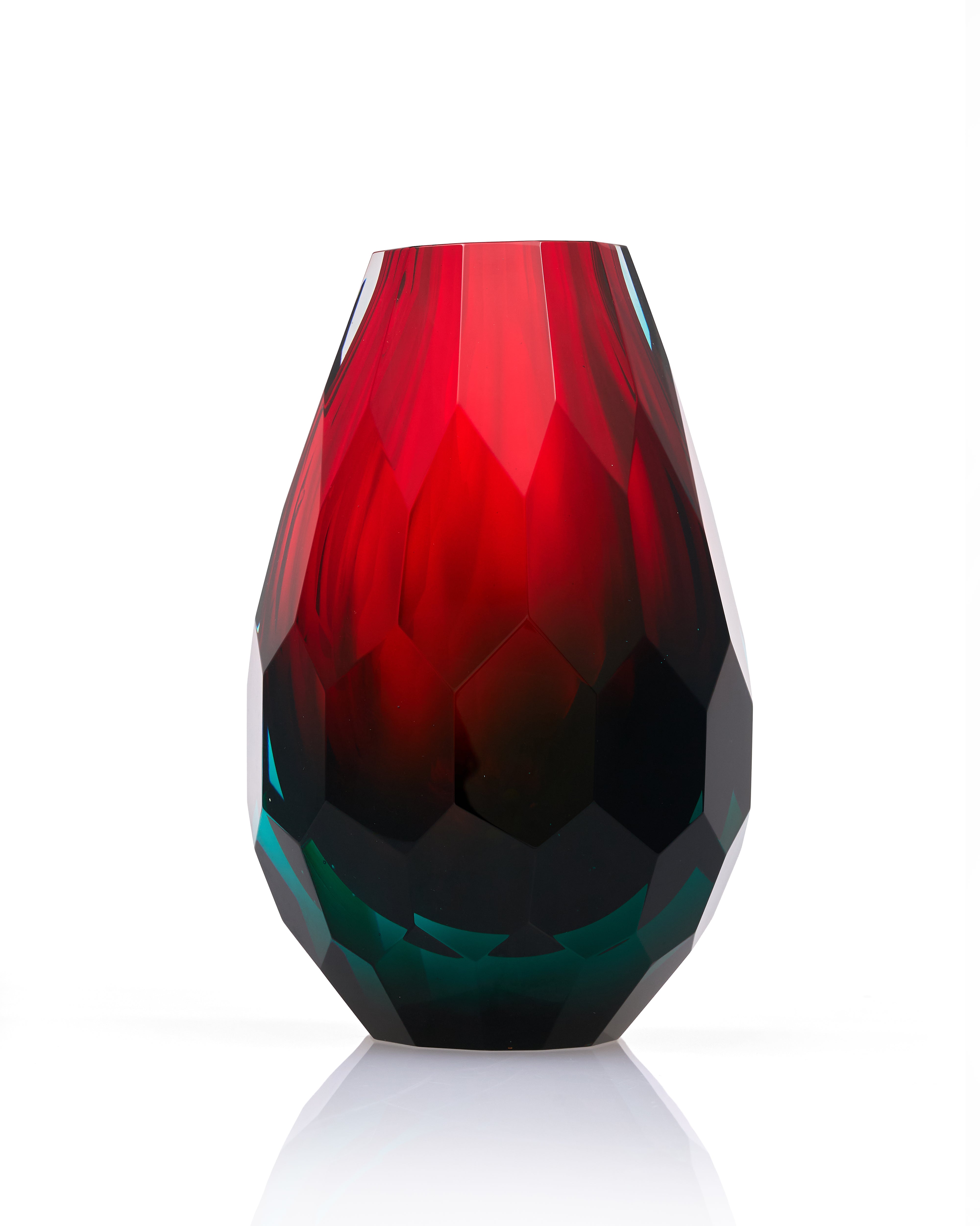 Crimson Crown Crystal Glass Vase