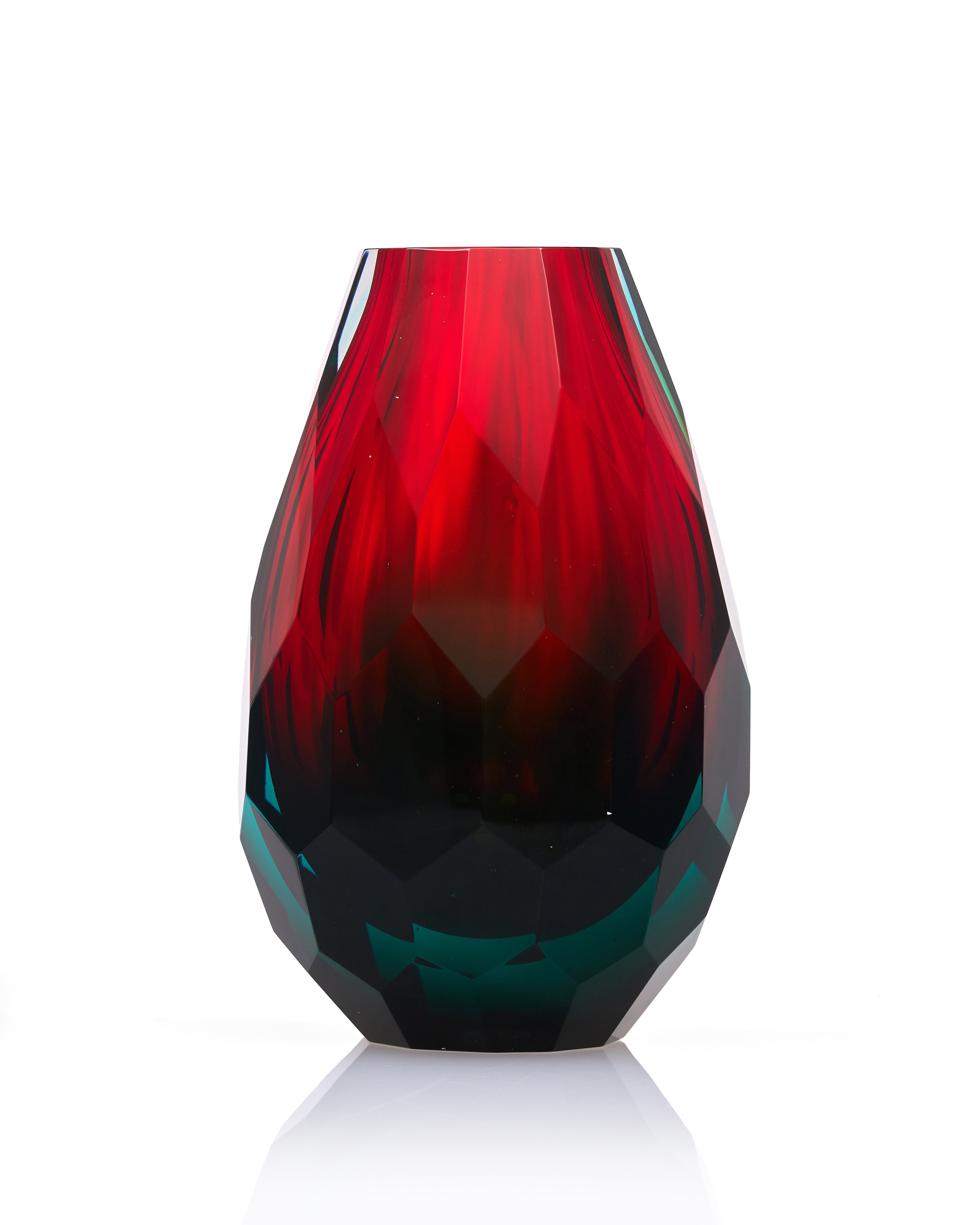 Crimson Crown Crystal Glass Vase