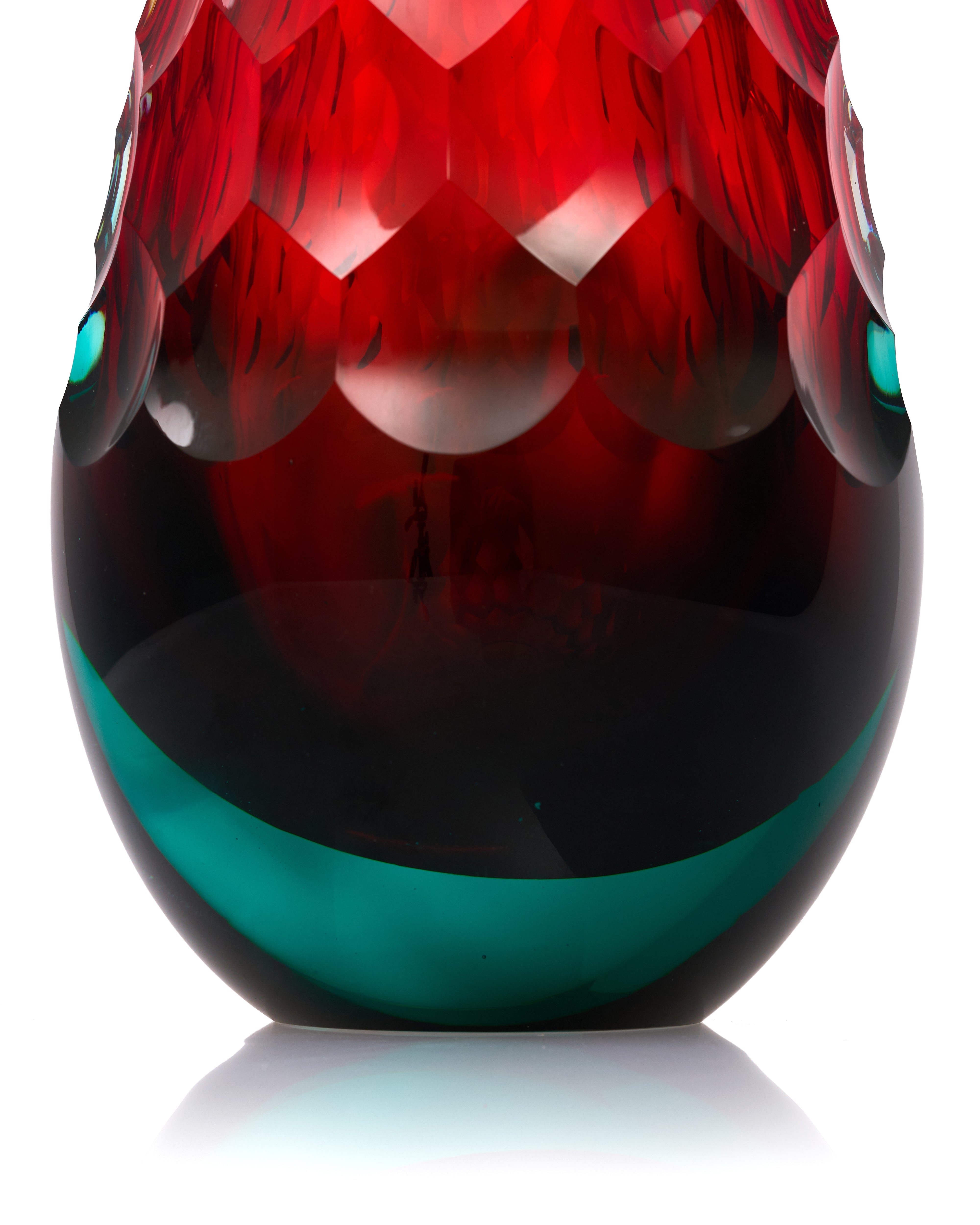 Crimson Crystal Cut vase
