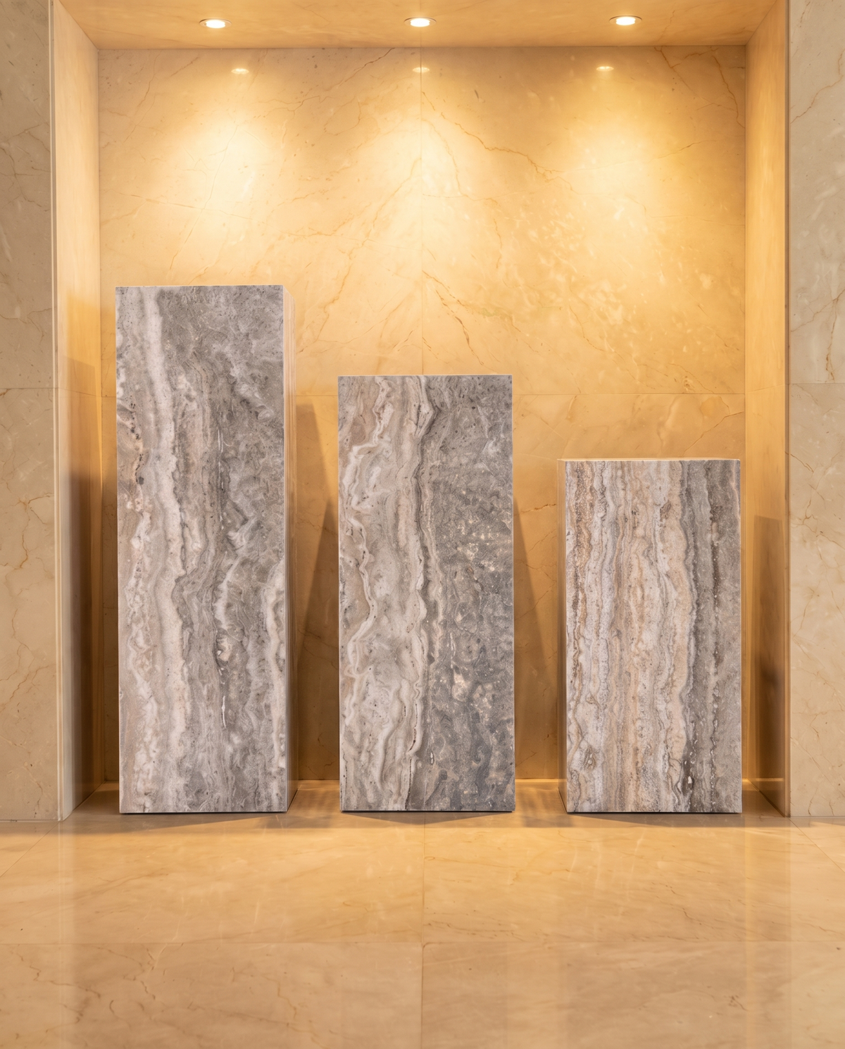 The Monolith Trio Pedestals - Textured Griege
