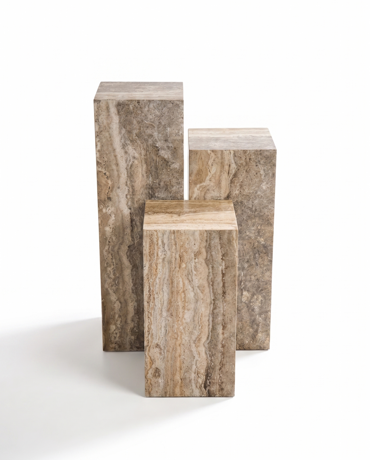The Monolith Trio Pedestals - Textured Griege