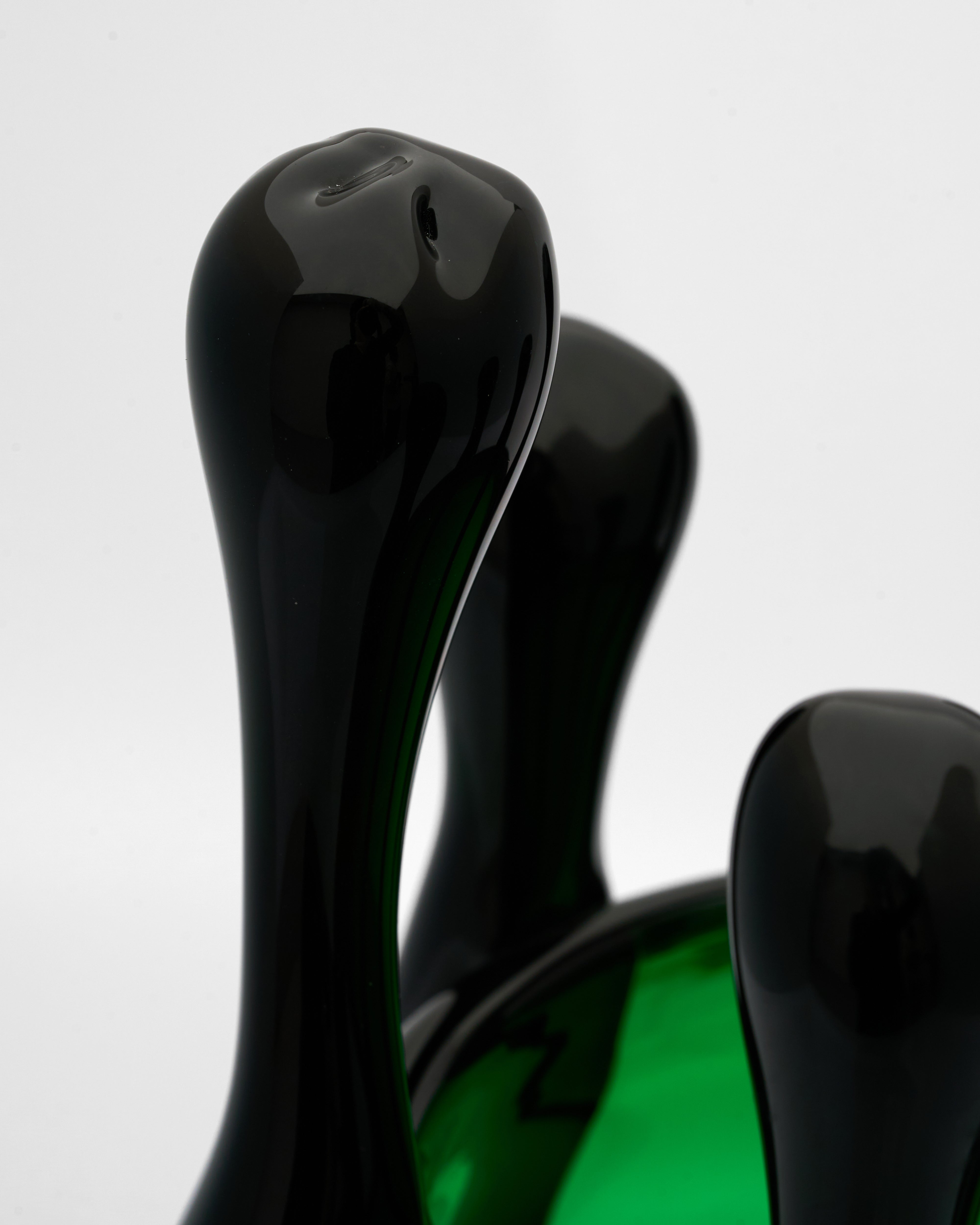 Close-up of Drop Tail Modern Vase detailing smooth surface, blended colors, and refined craftsmanship