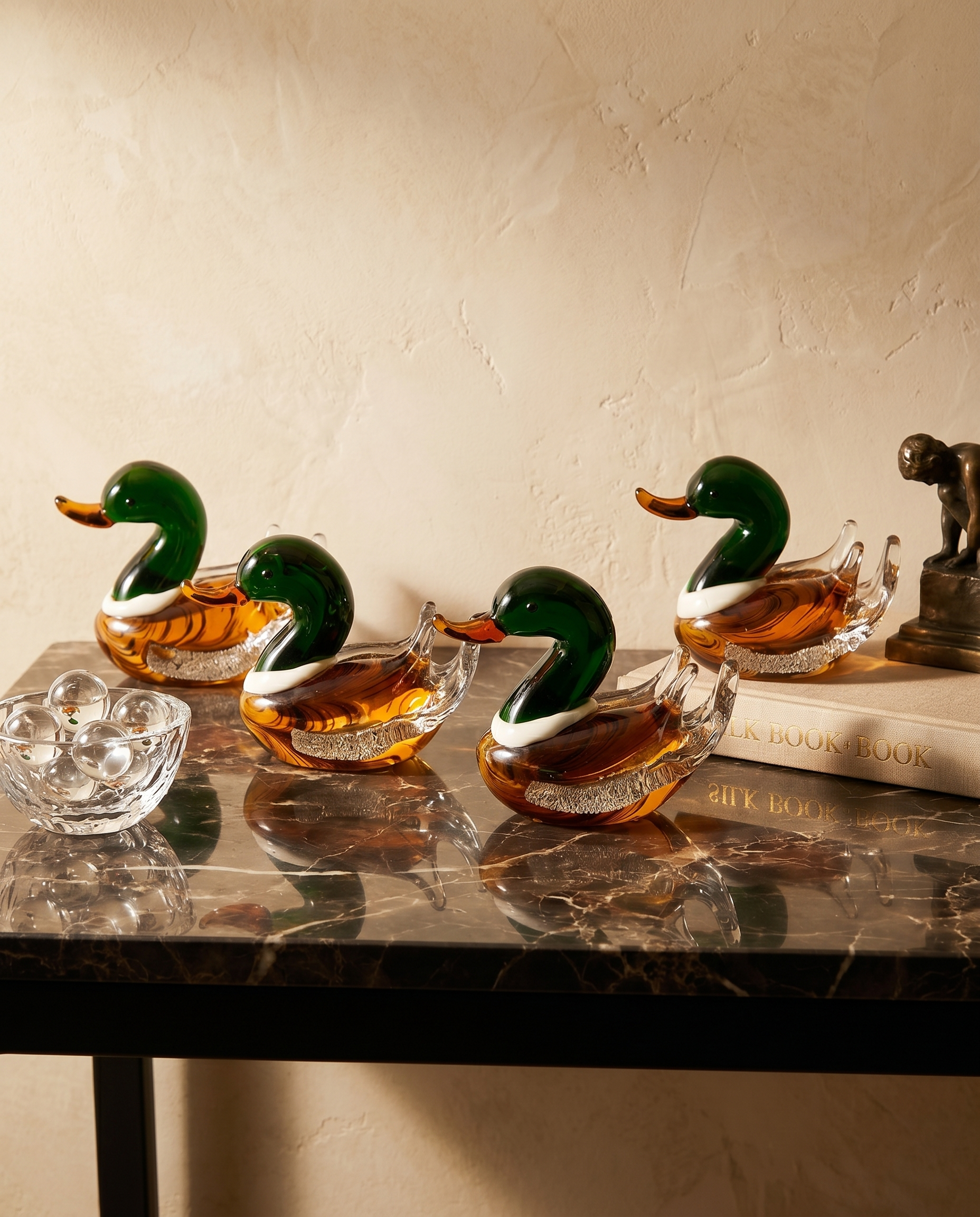 Small Duck Figurine Decor Set