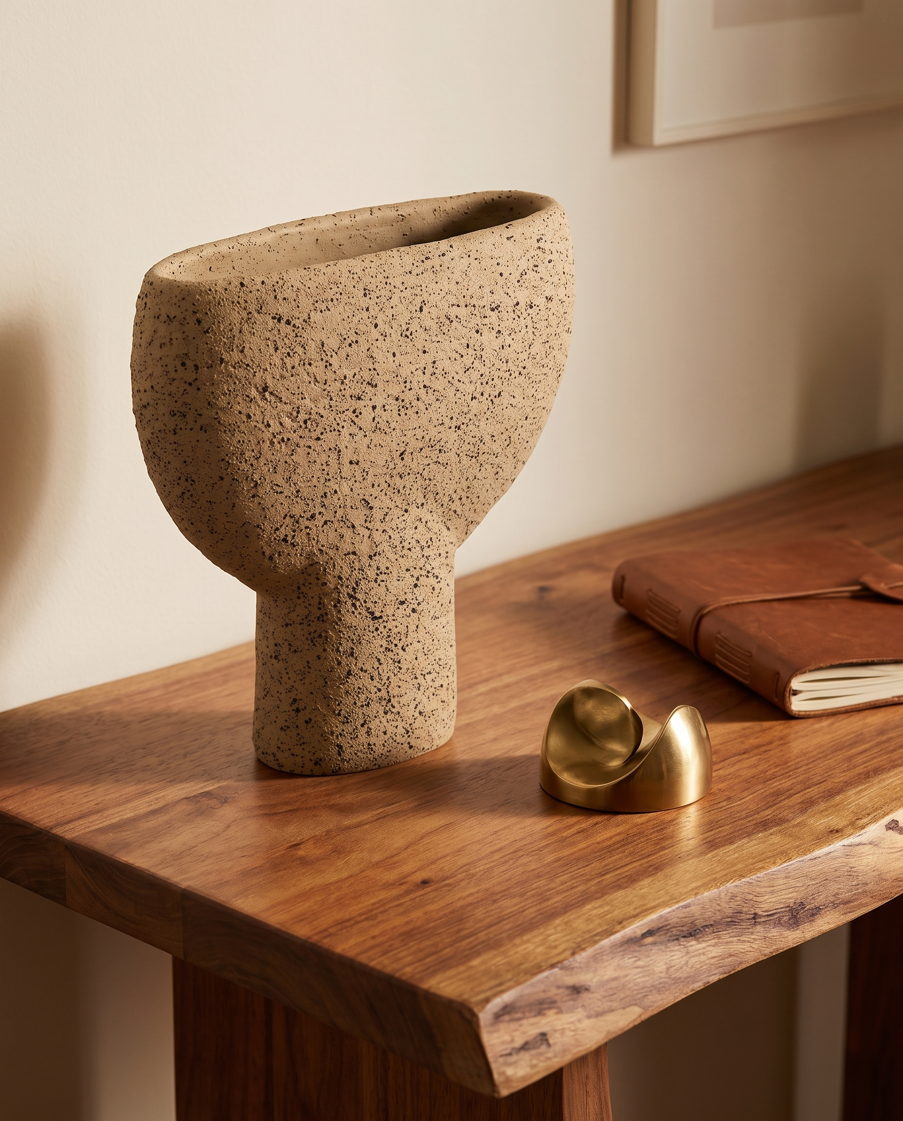 Dune Pedestal Cement Vase - Windsor Oak