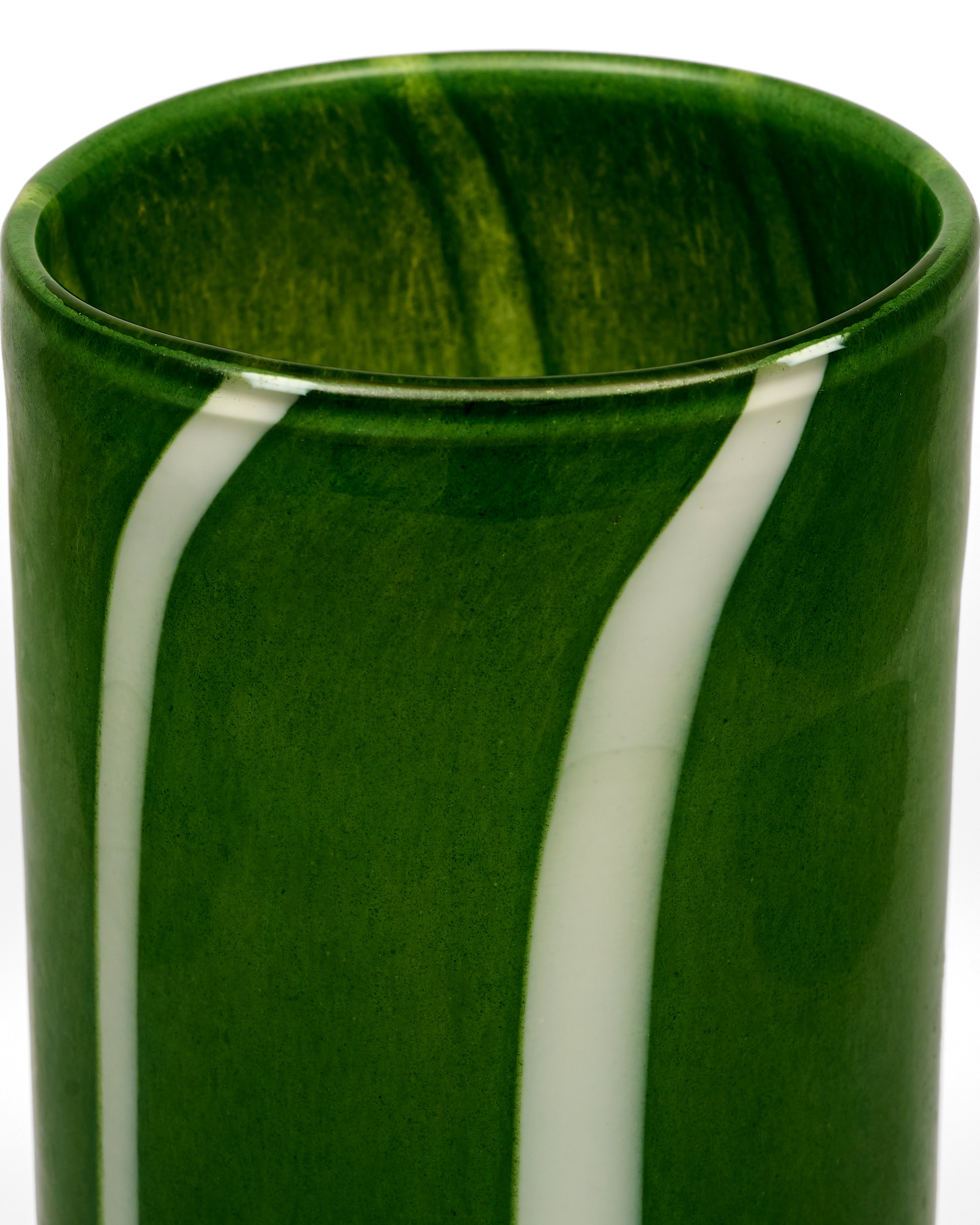 Malachite Palm Green Murano Vase Set