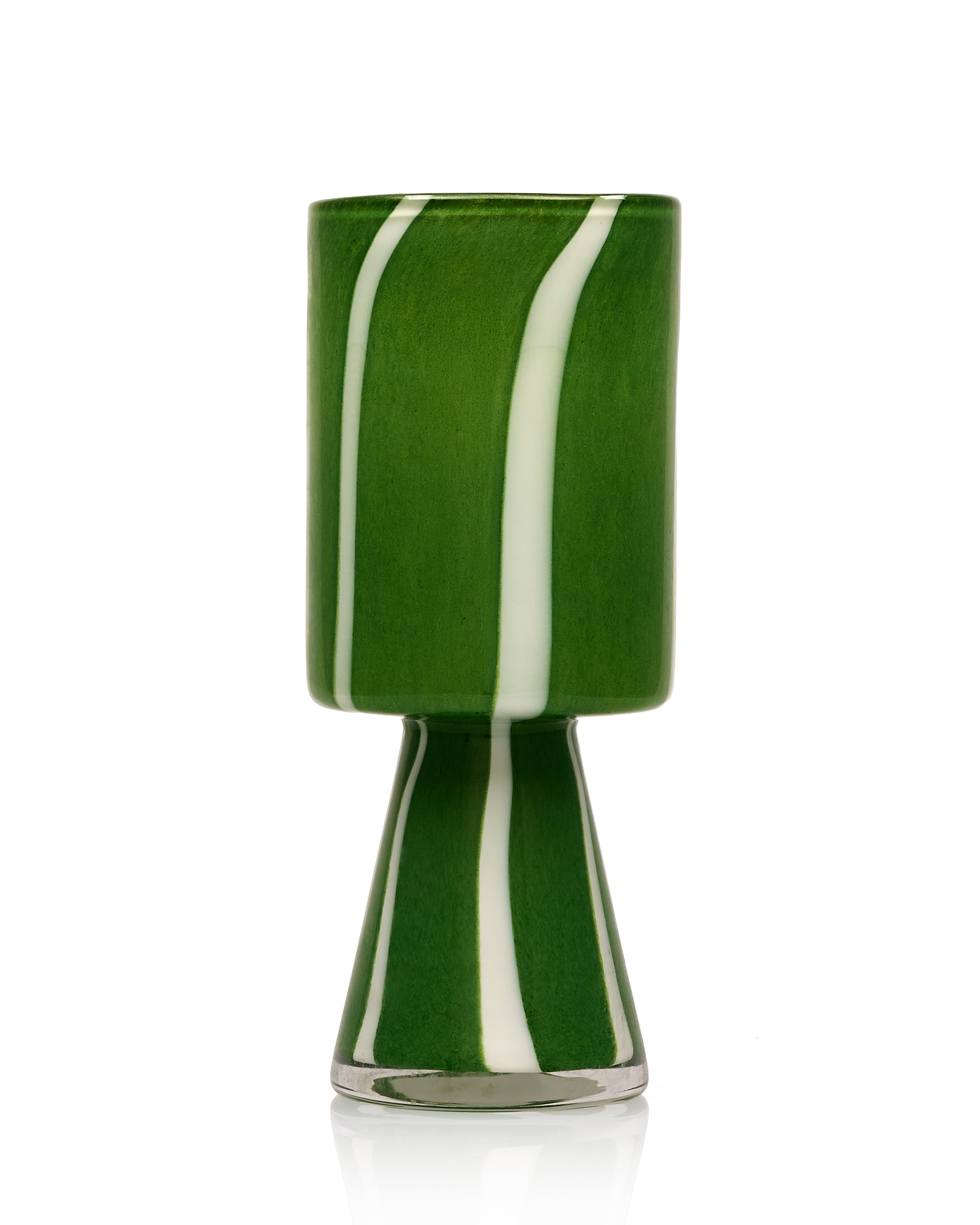 Malachite Palm Green Murano Vase Set