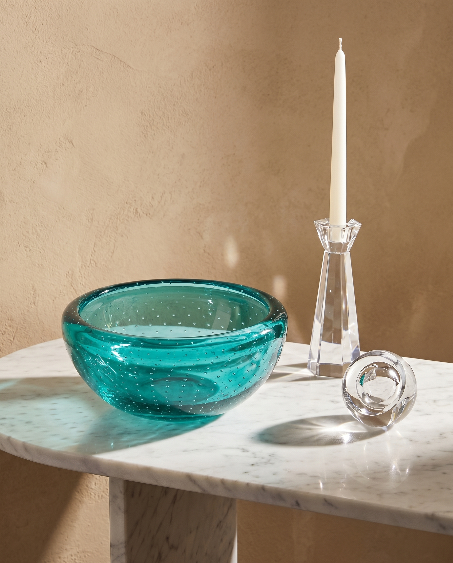 Elaris Teal Crystal Glass Vase