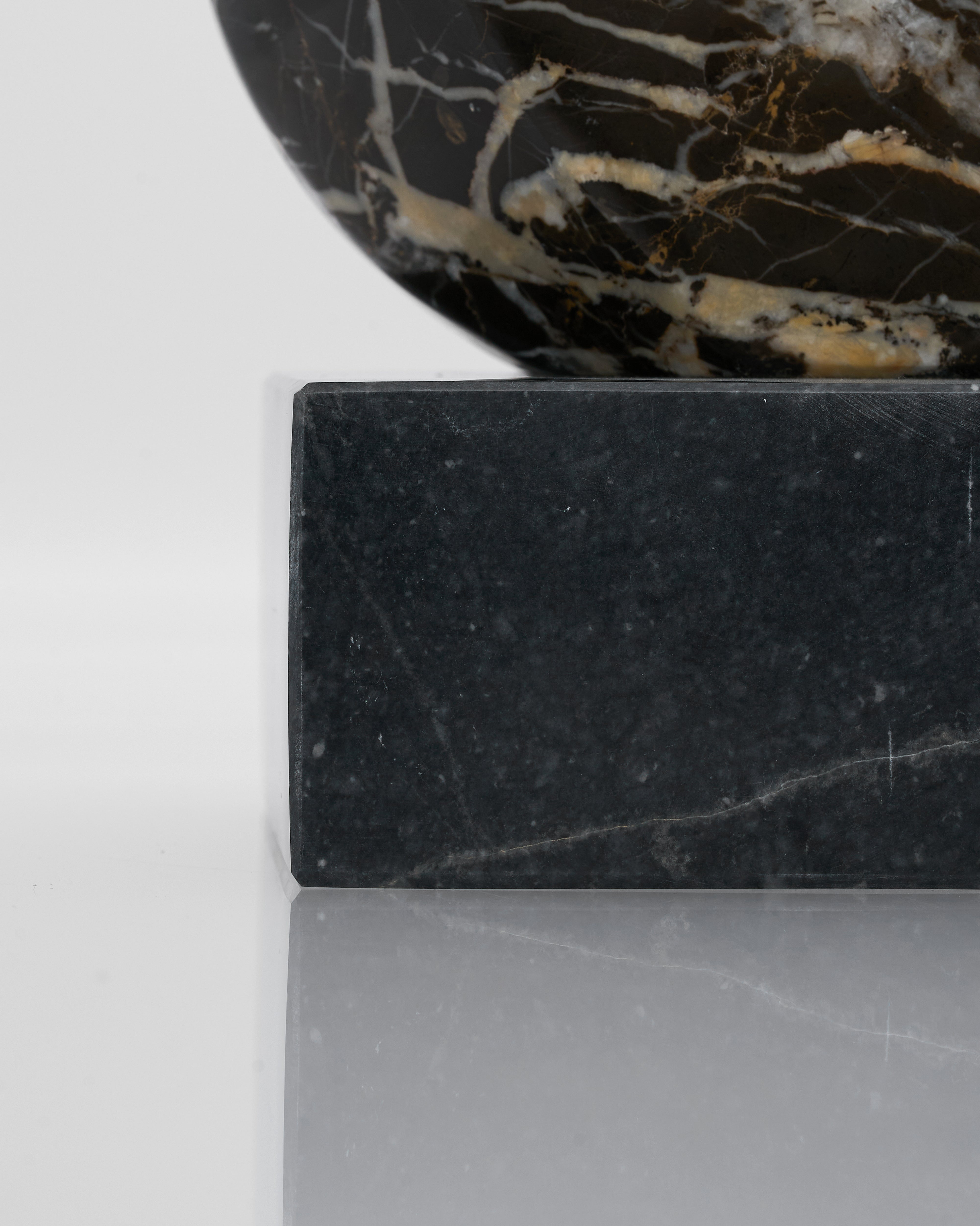 Detailed view of Elegant Heart marble sculpture heart motif with polished and textured finish