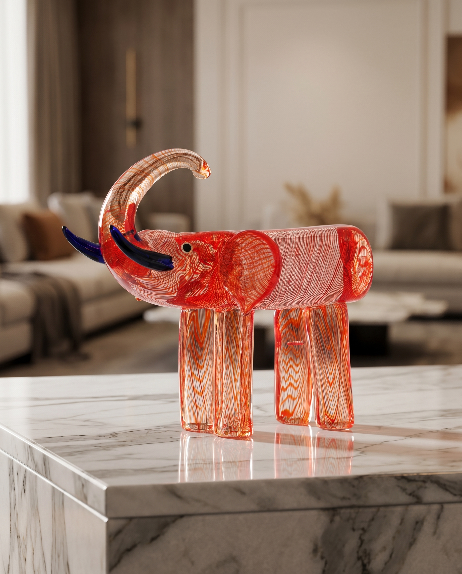 Glidara Crystal Glass Elephant Decor
